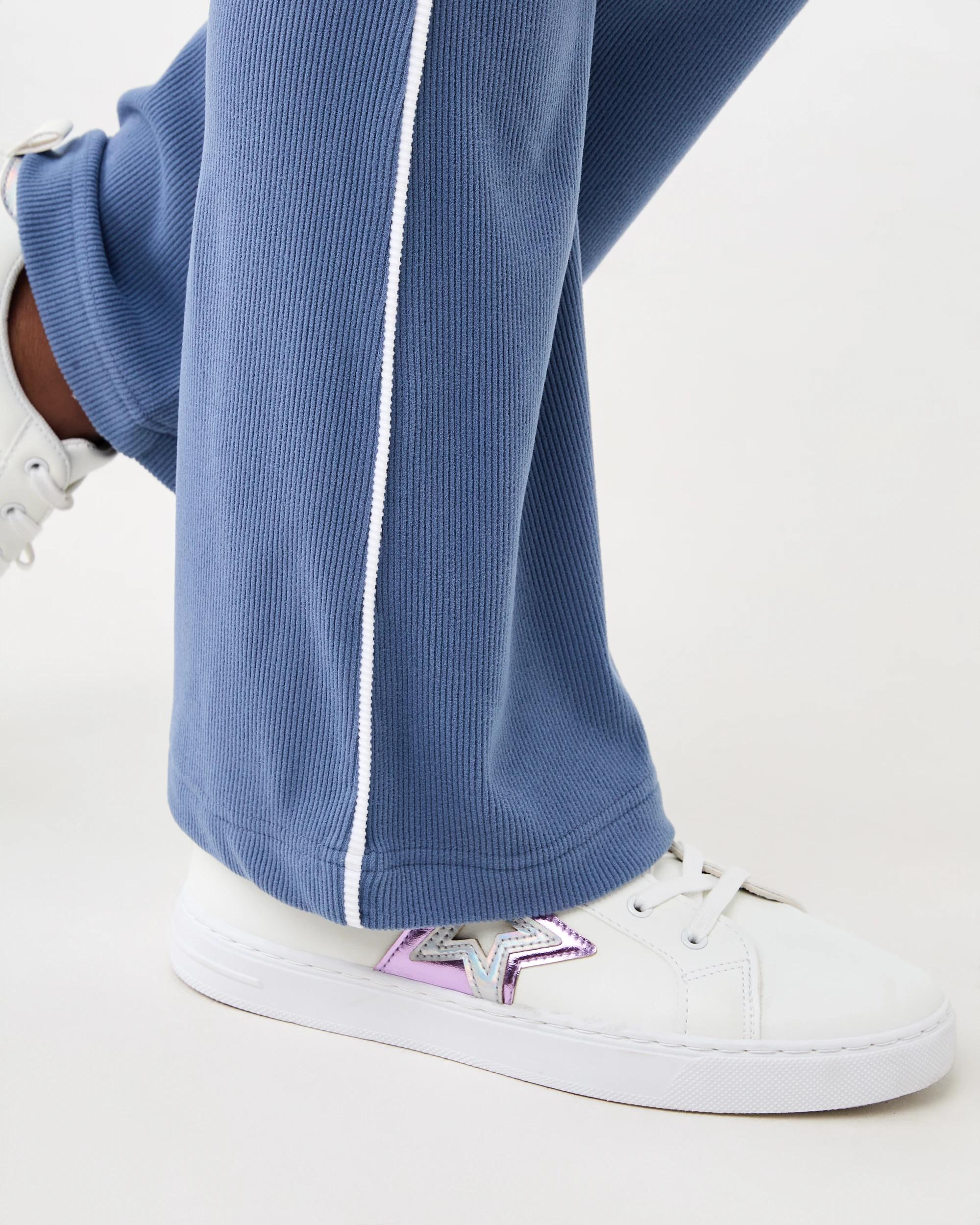 4 Contrast Rib Flare Leggings Dim Blue, 4 of 5