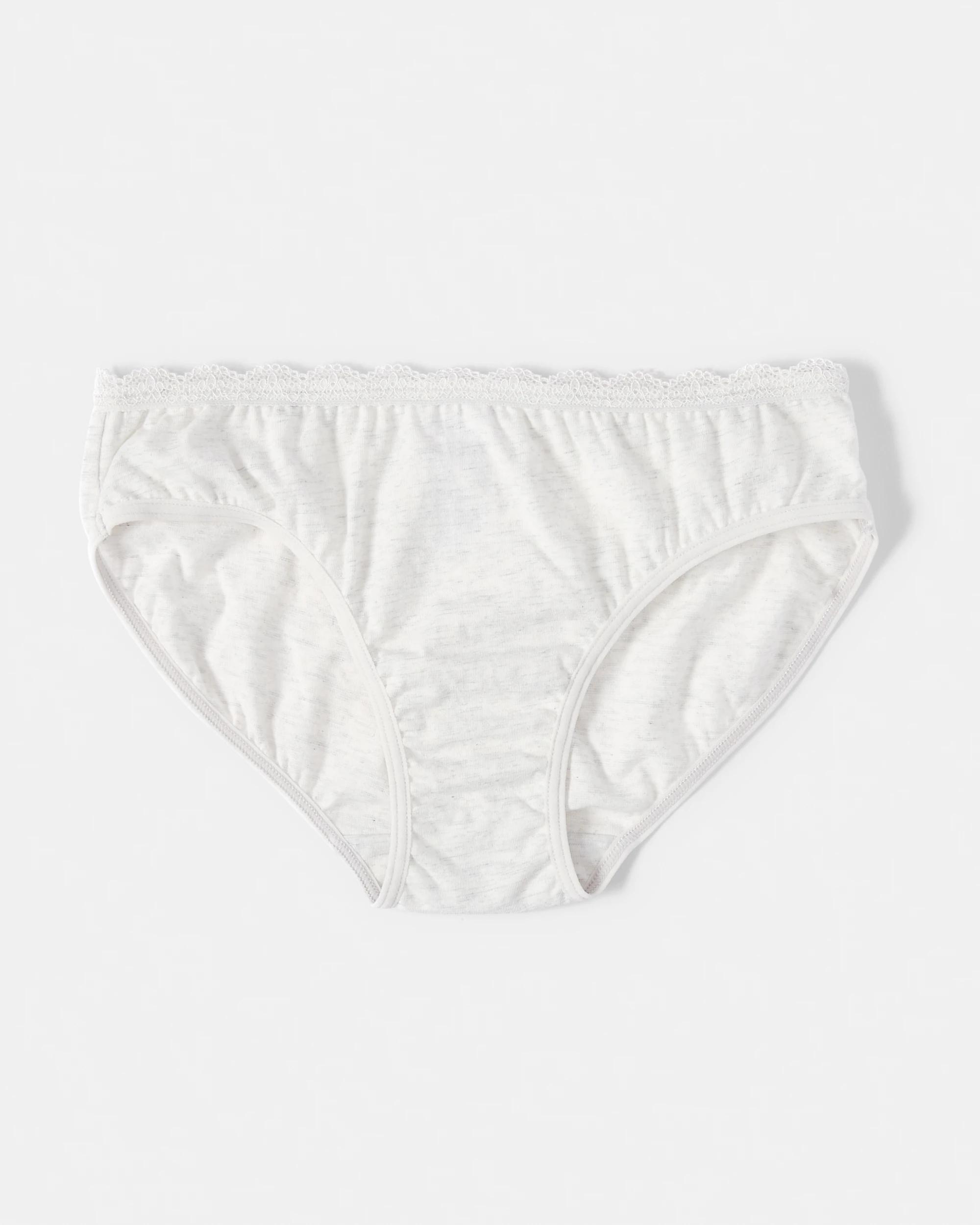 5 5 Pack Lace Trim Briefs Wht Brief, 5 of 7