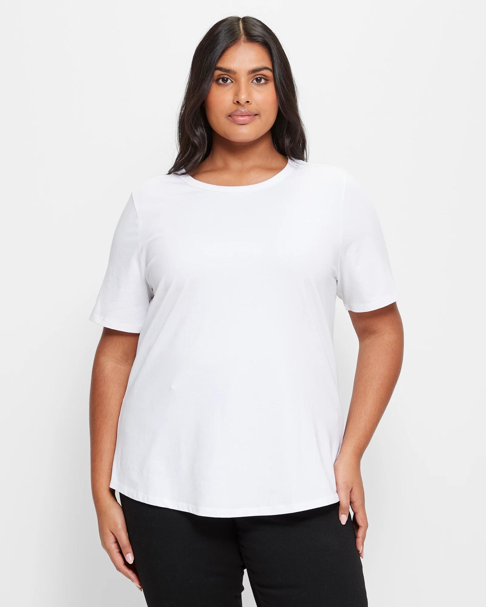 1 Target Plus Size Australian Cotton T-shirt WHITE, 1 of 5