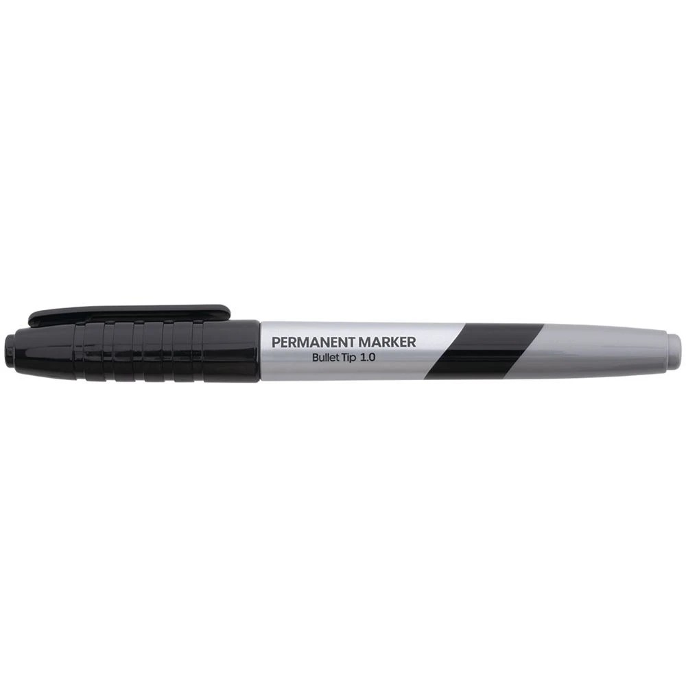 4 J.Burrows Permanent Markers 1mm Bullet Black 12 Pack, 4 of 5