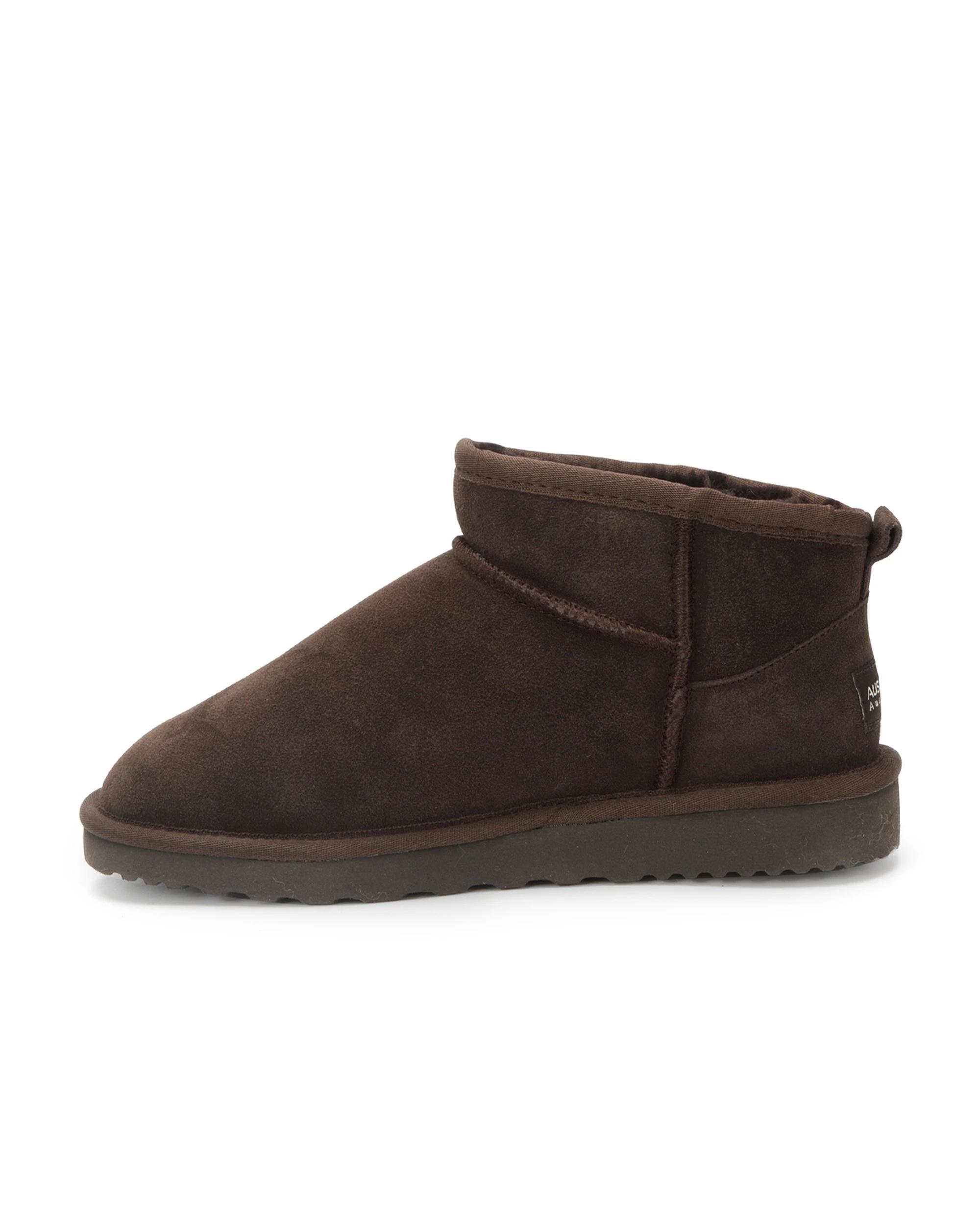 3 AUS WOOLI Urban Chic Sheepskin Classic Ultra Mini UGG Boots CHOCOLATE, 3 of 6