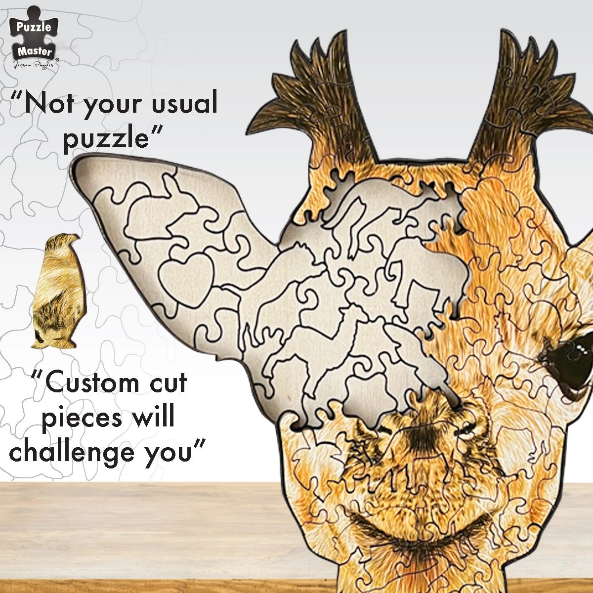 5 Puzzle Master 128 Piece Wooden Jigsaw Puzzle Giraffe, 5 of 9