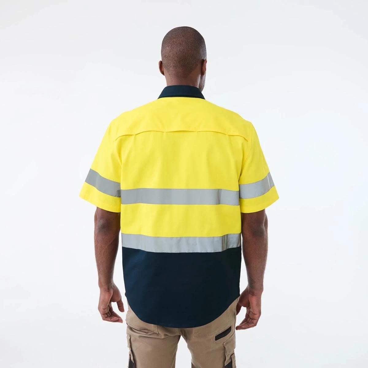 3 Workwear Hi-Visibility Short Sleeve Reflective Shirt SAFETY YELLOW, 3 of 5