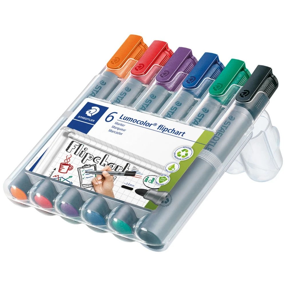 3 Staedtler Flipchart Marker 356 Assorted 6 Pack, 3 of 9