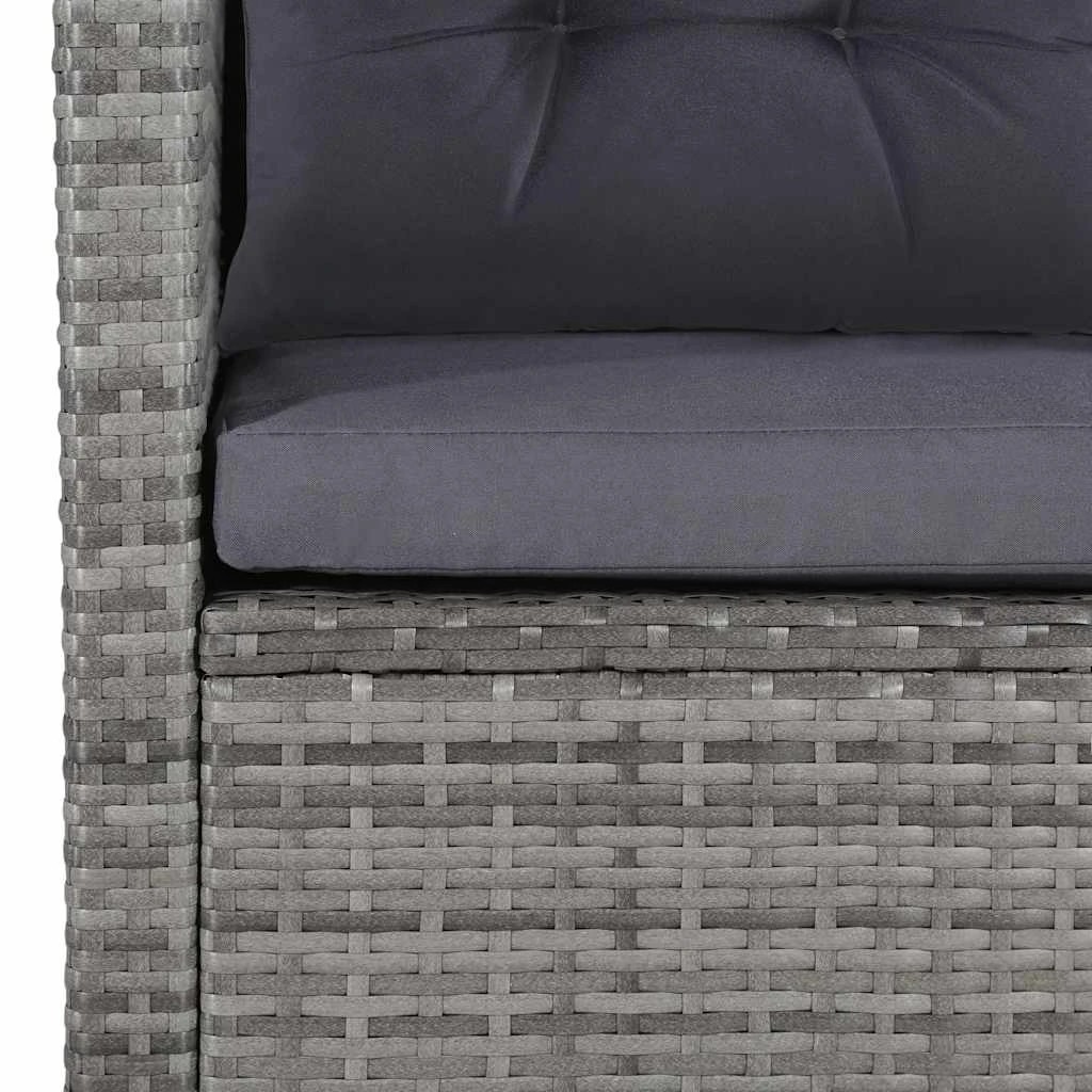 4 vidaXL 6 Piece Garden Lounge Set With Cushions Poly Rattan - Grey, 4 of 8