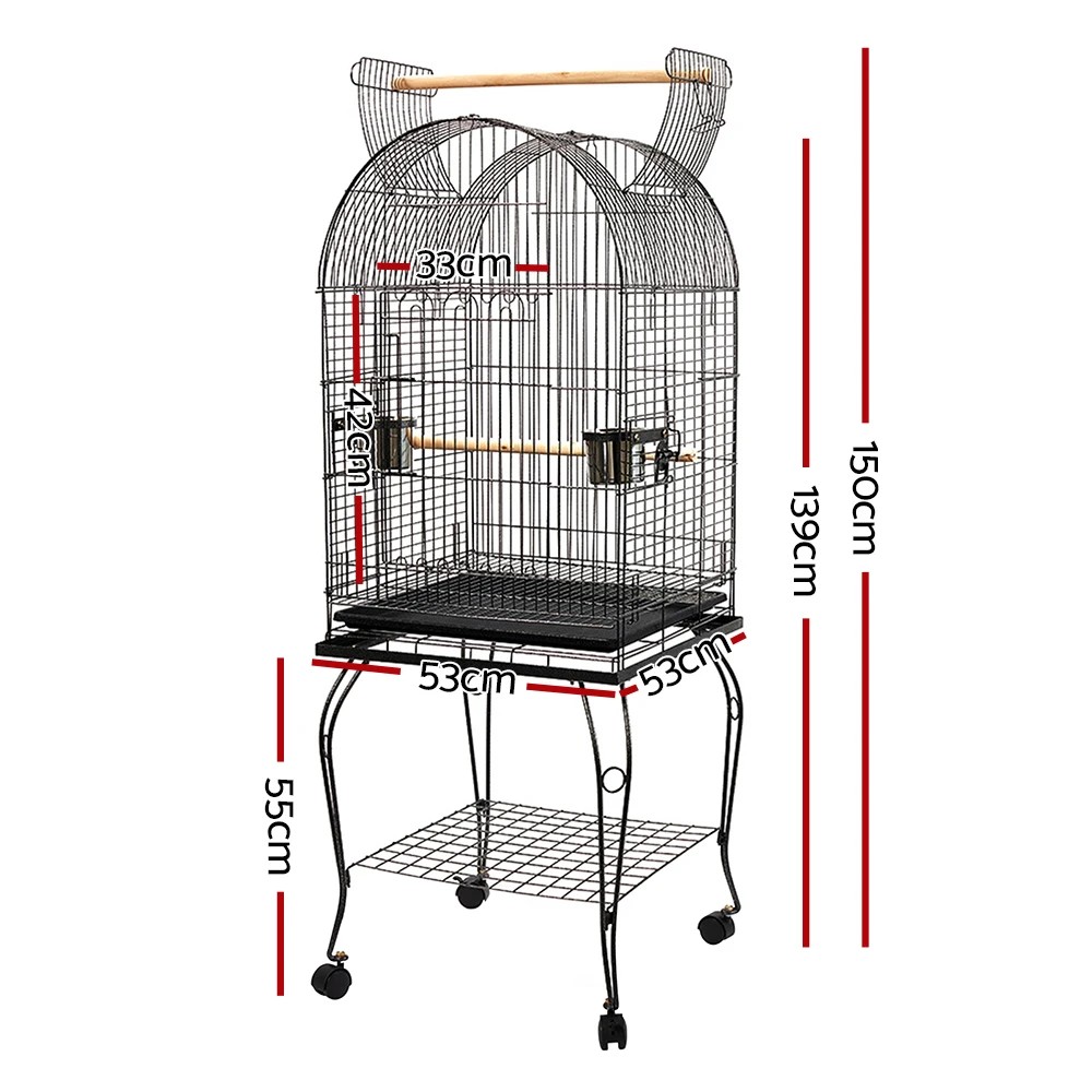 2 i.Pet Bird Cage 150cm Large Aviary - Black, 2 of 9