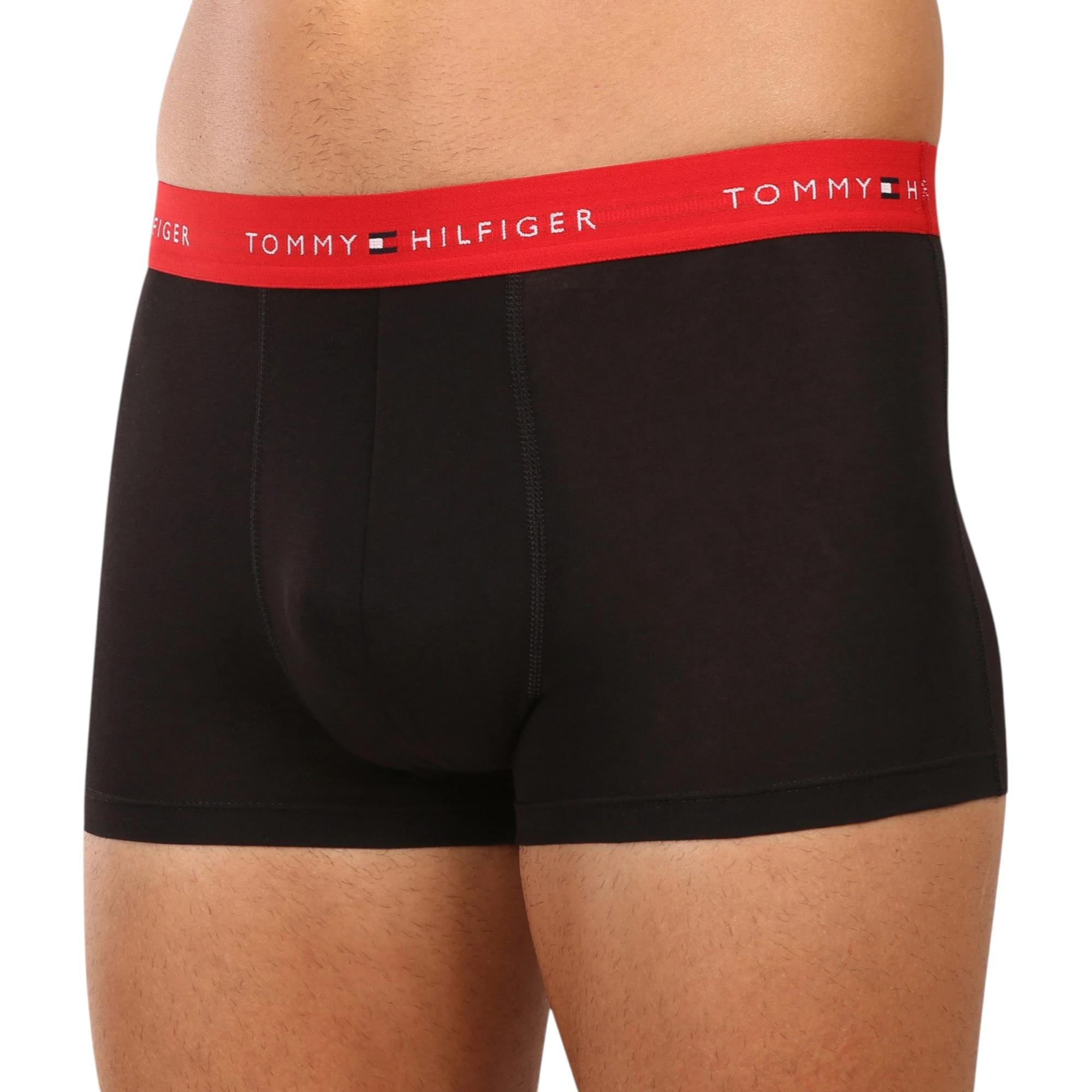 4 Tommy Hilfiger 3 Pack Mens Essential Cotton Trunks Boxer Underwear BLACK MULTI, 4 of 8