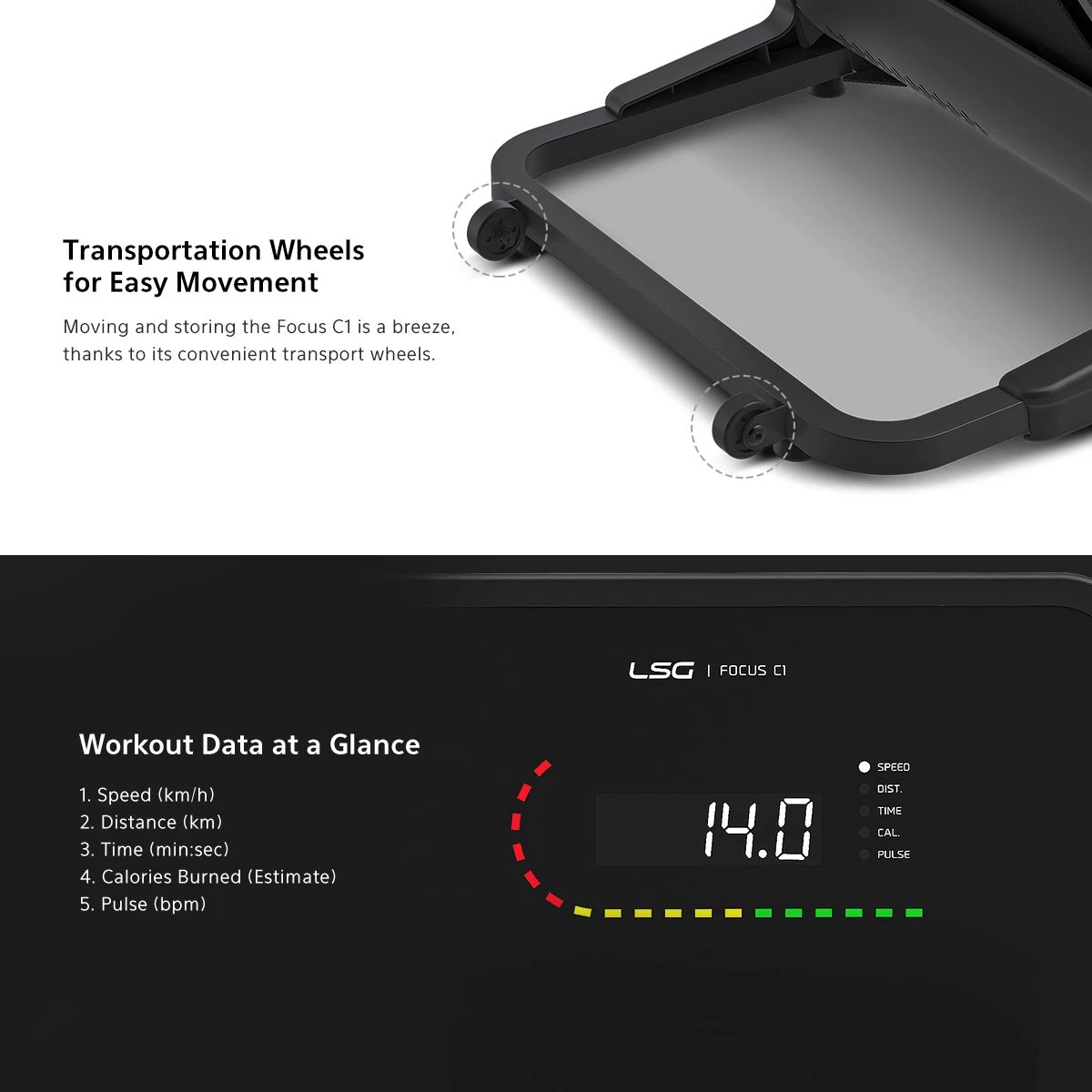 7 LSG Focus C1 Treadmill - Black, 7 of 9