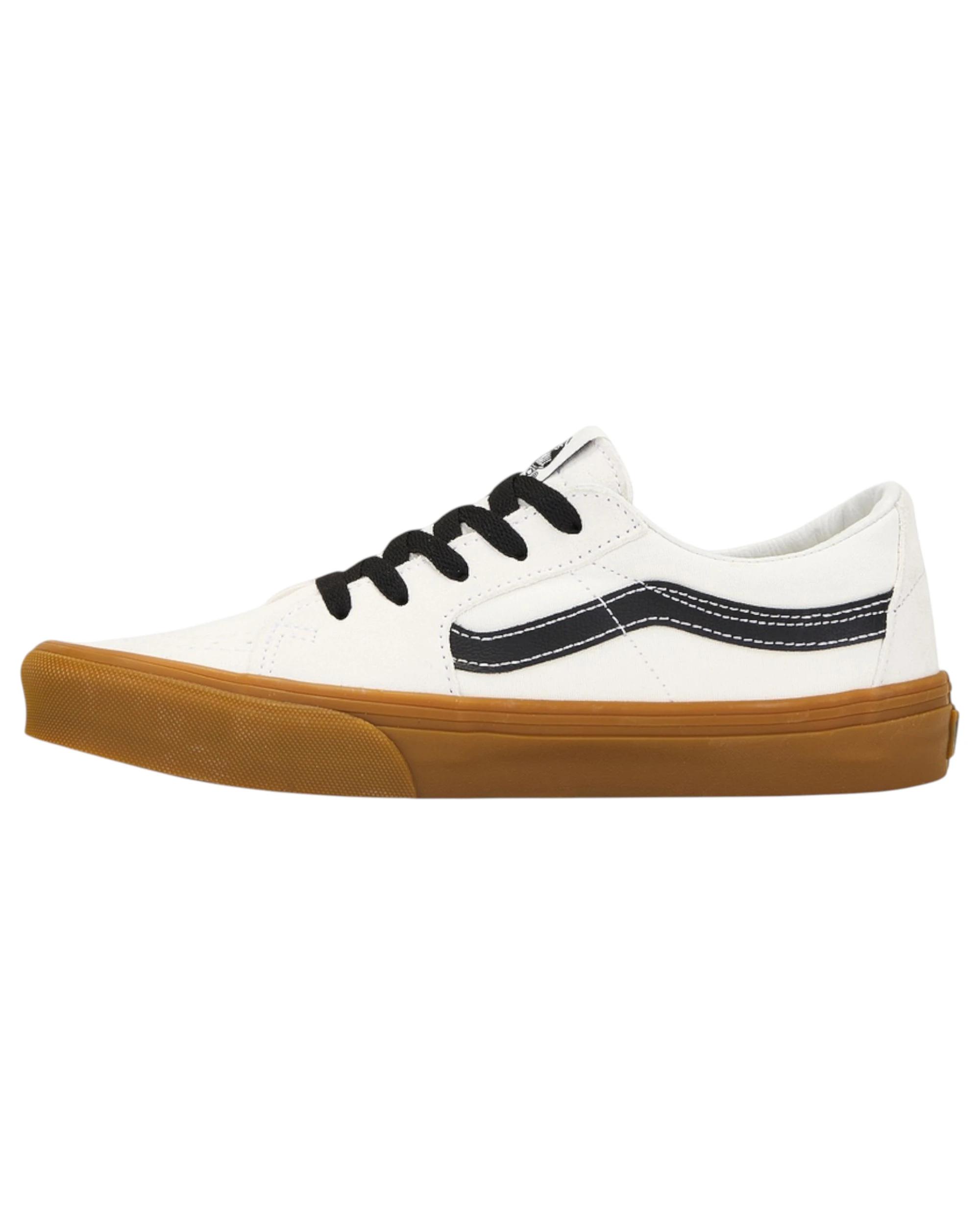4 Vans Mens Sk8-Low Blanc DE Blanc Gum Lace Up Shoes WHITE, 4 of 6