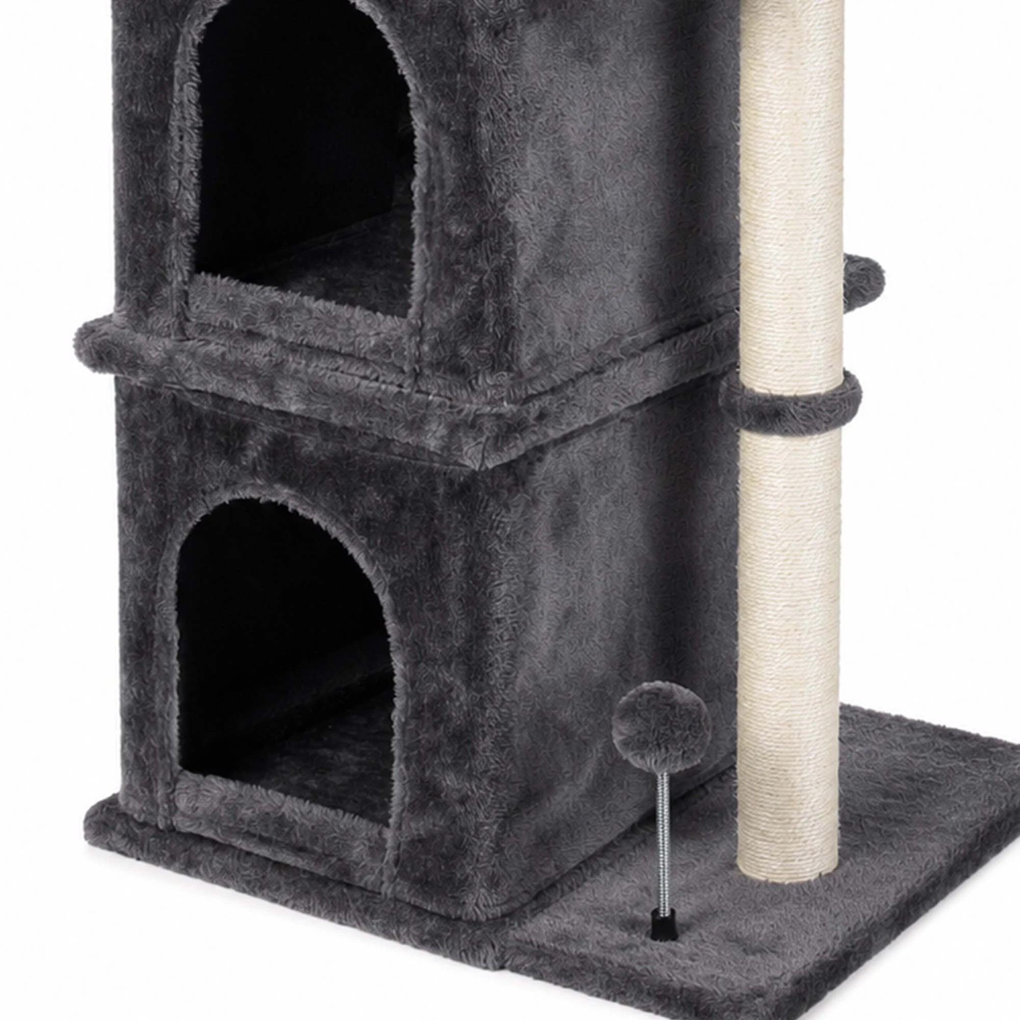 6 Pawz Cat Tree Cat Tower Top Perch Sisal Post E1 Particle Board - Grey - Grey, 6 of 8