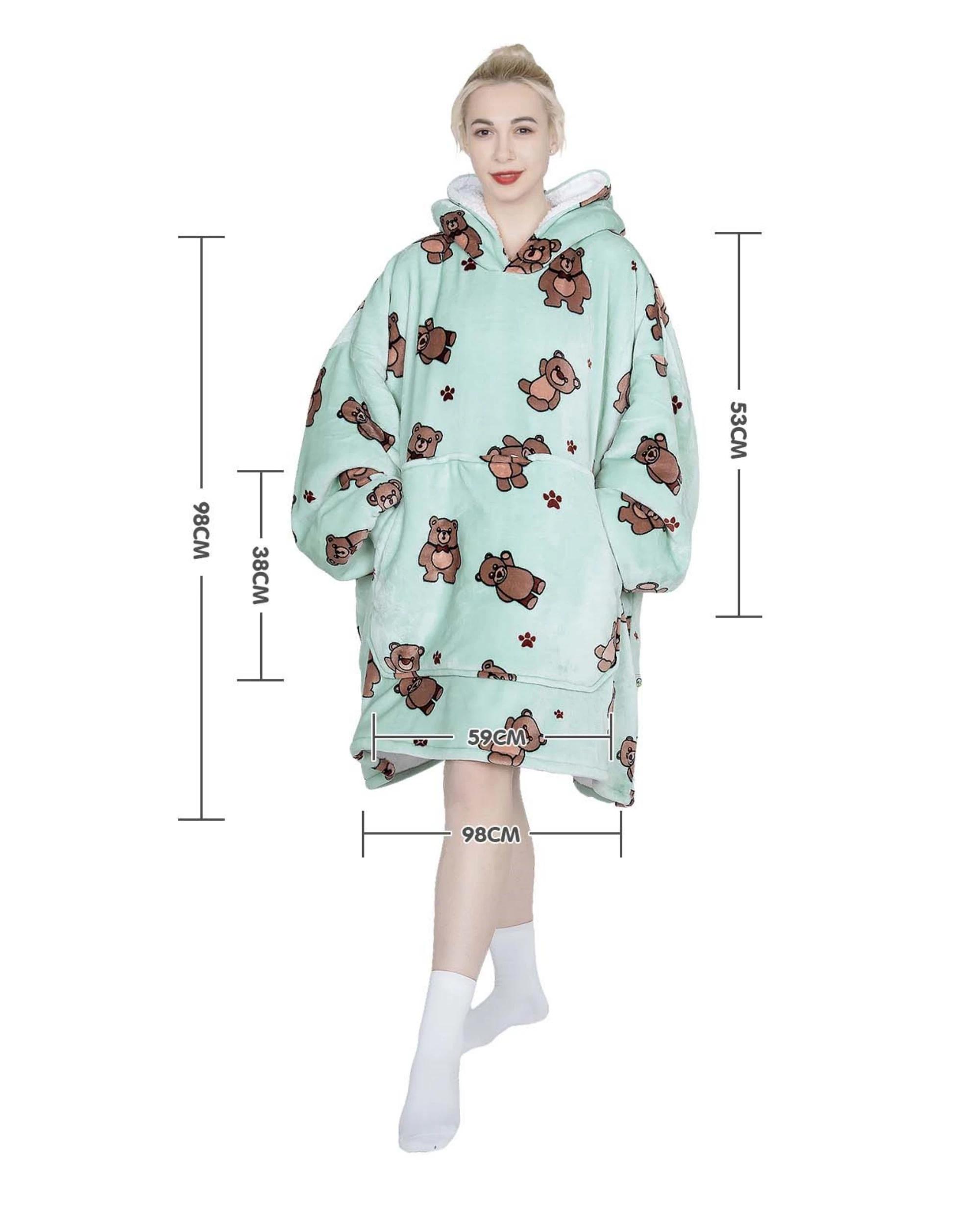 3 Advwin Winter Wearable Blanket Hoodie Adult Pink Point BEAR, 3 of 5