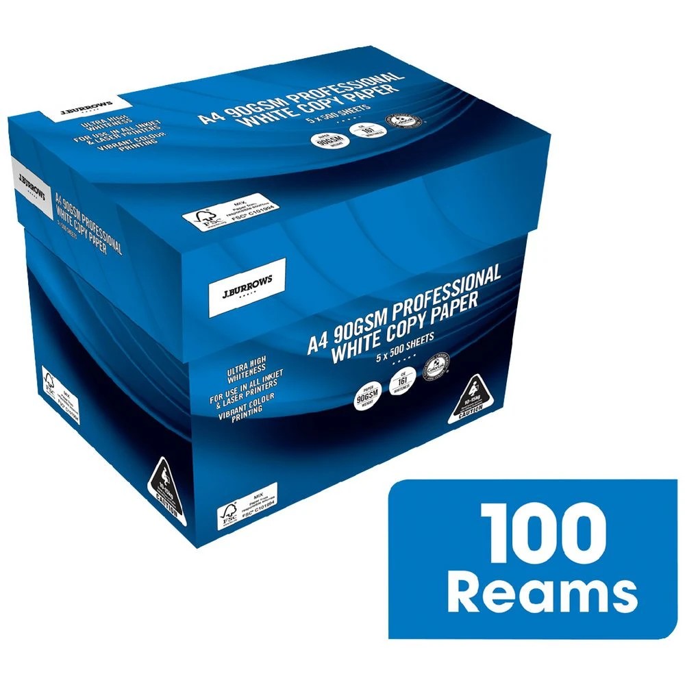 1 J.Burrows 90gsm Pro A4 Copy Paper 500 Sheets 100 Reams, 1 of 1