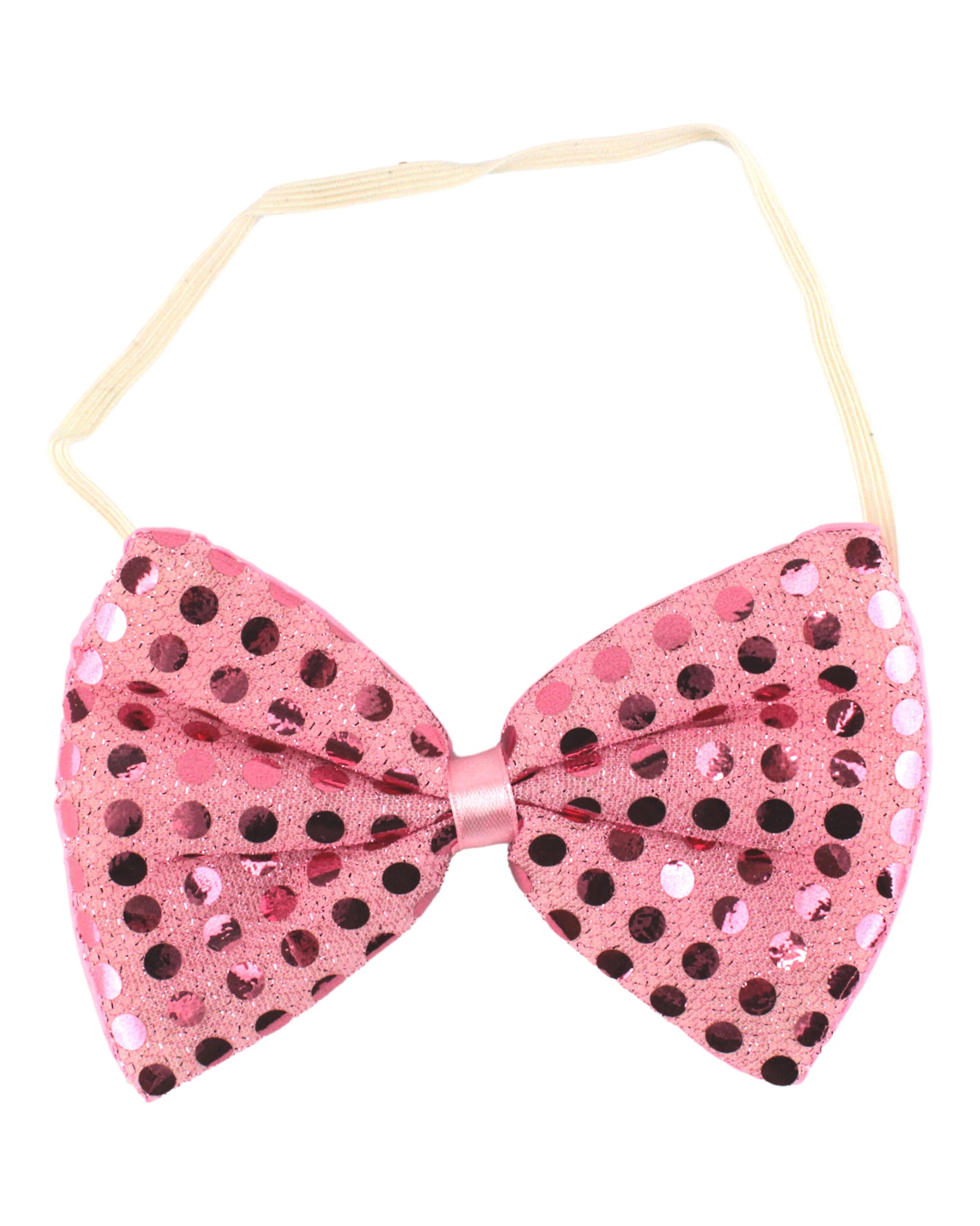 1 JD Party Adult Sequin Bow Tie - One Size - Pink, 1 of 3
