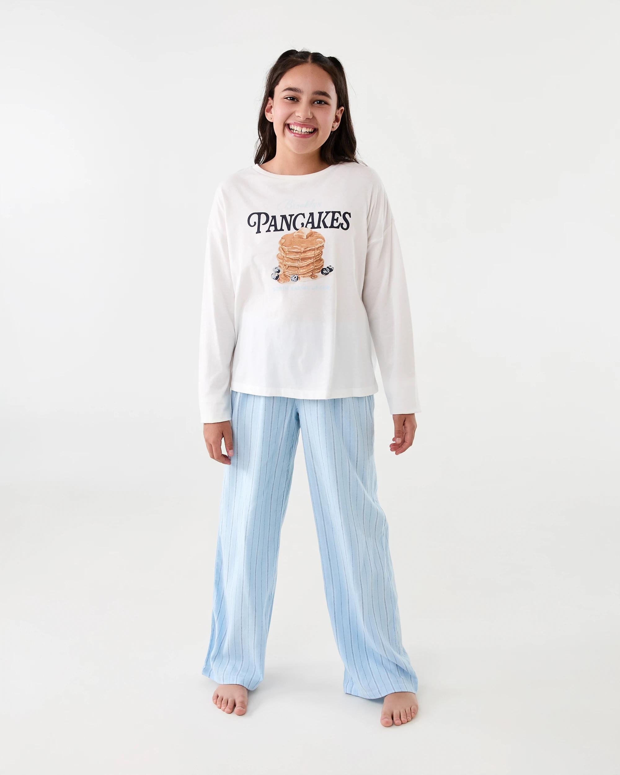 1 Knit Woven Pyjama Set Wht Pnck, 1 of 7