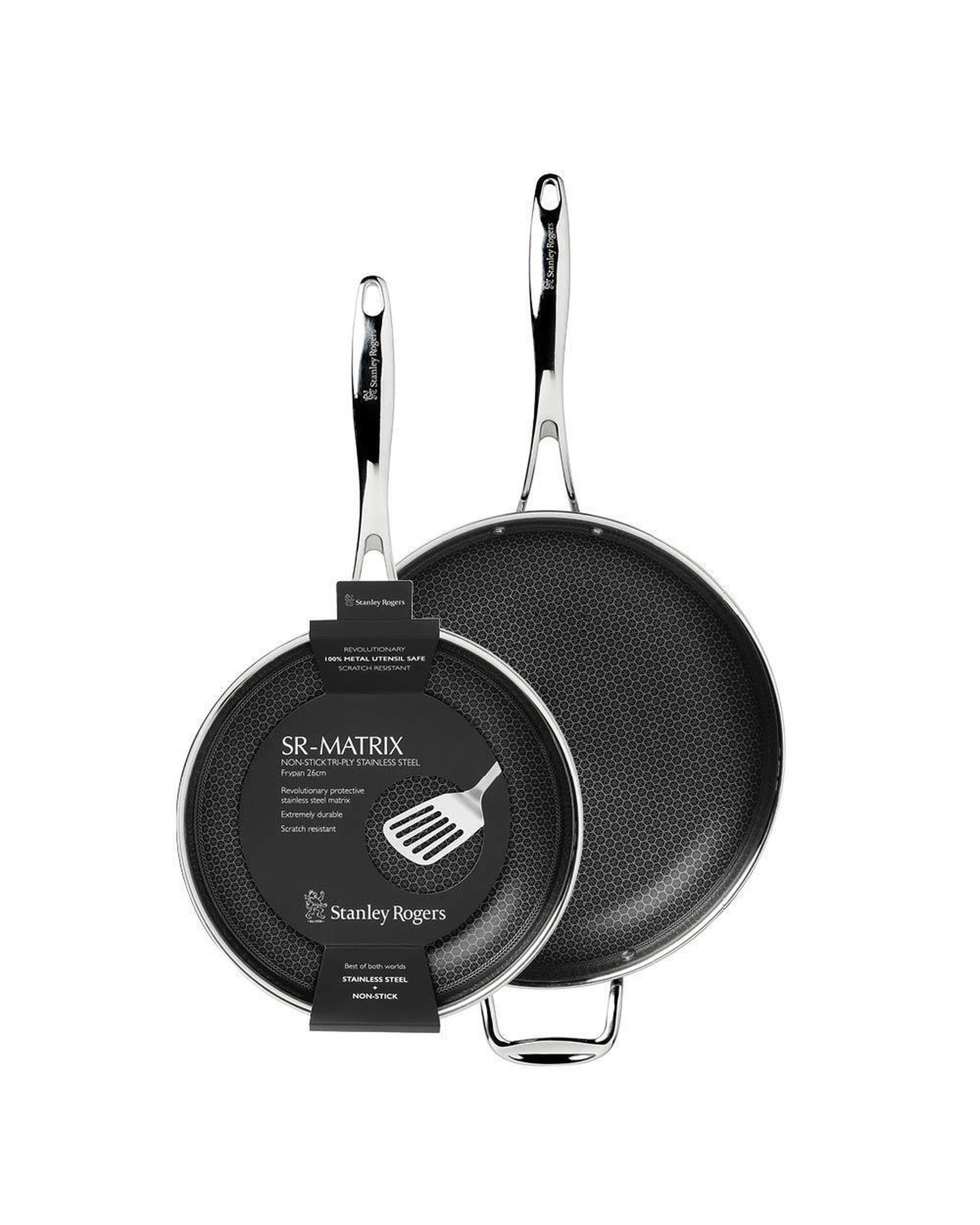 1 Stanley Rogers 2pc Matrix 26cm  32cm Frypan NonStick Suits Induction, 1 of 6