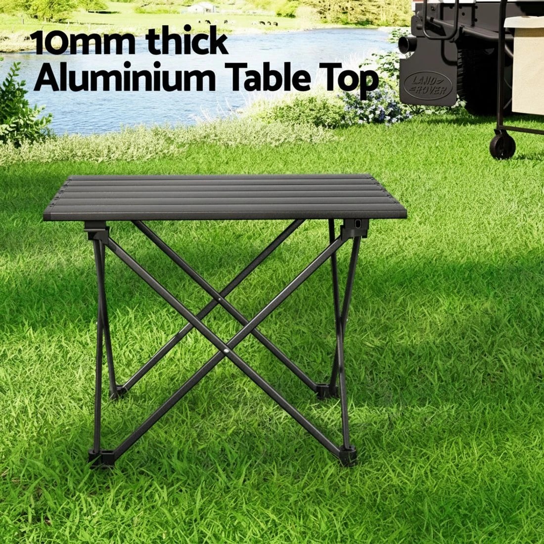 4 Weisshorn Folding Camping Table 40CM Roll Up Outdoor Picnic BBQ Aluminium Desk - Silver, 4 of 6