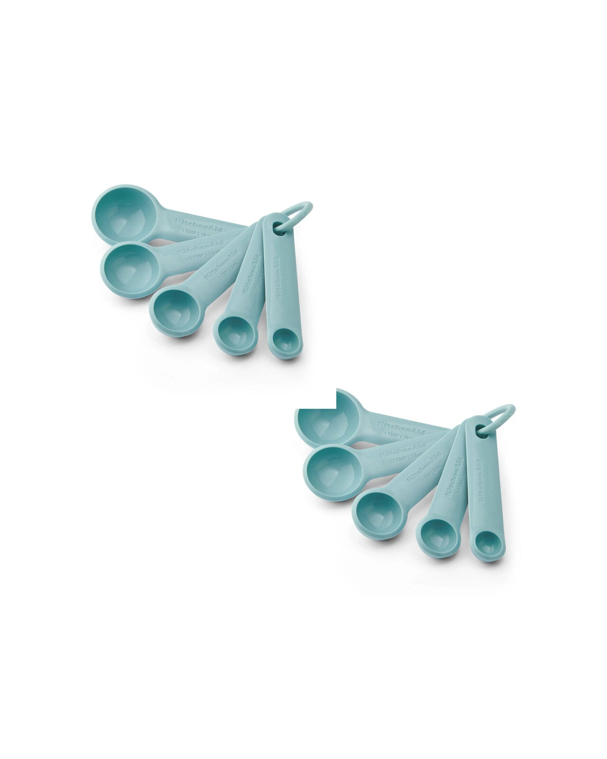 1 KitchenAid 2x 5pc Plastic Measuring Spoon Set Kitchen Cooking Utensils - Blue, 1 of 6