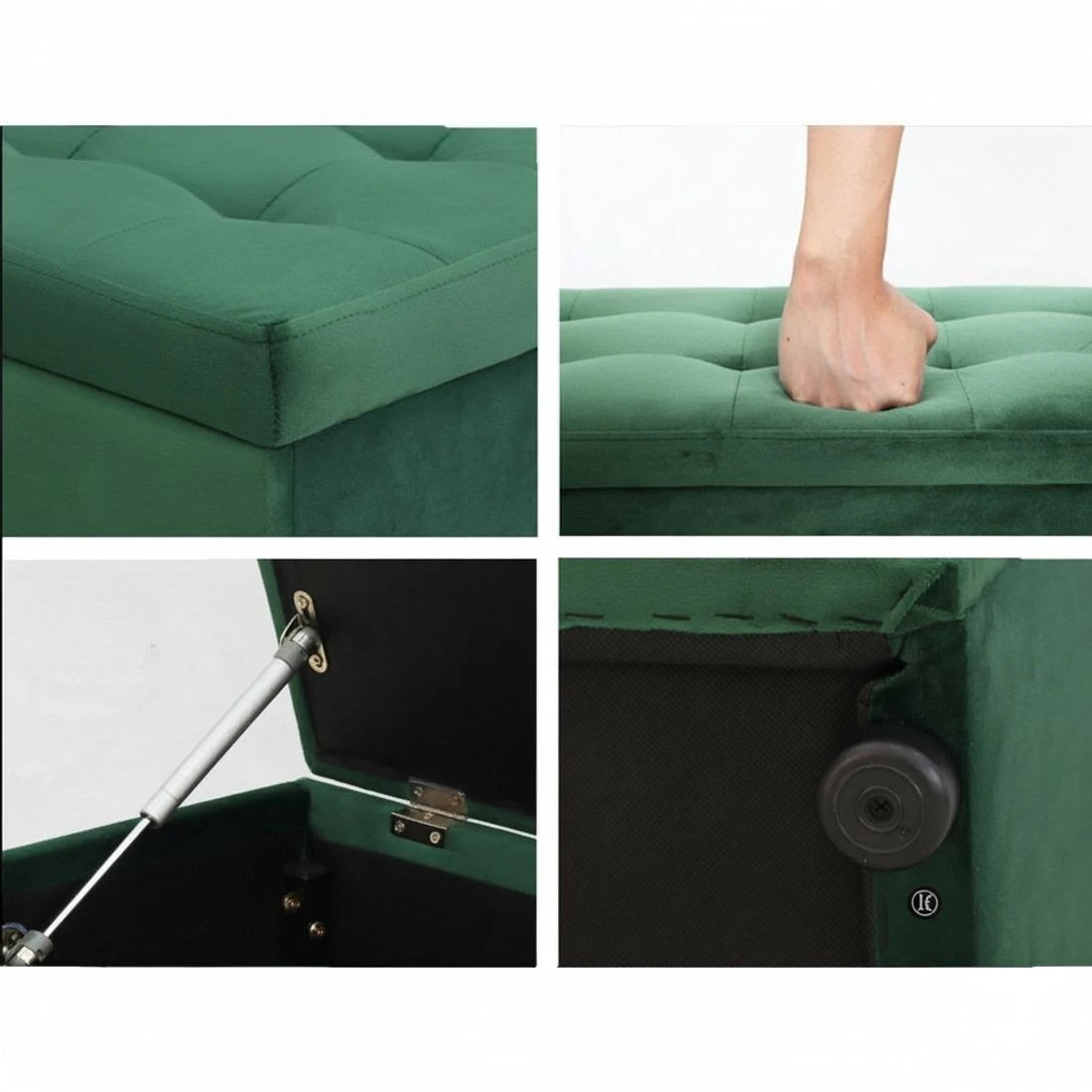4 Artiss Storage Ottoman Blanket Box 140cm - Green, 4 of 4
