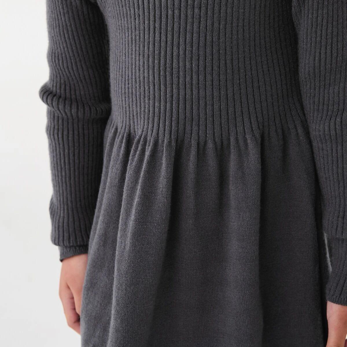 6 Long Sleeve Viscose Knit Dress Nine Grey, 6 of 10