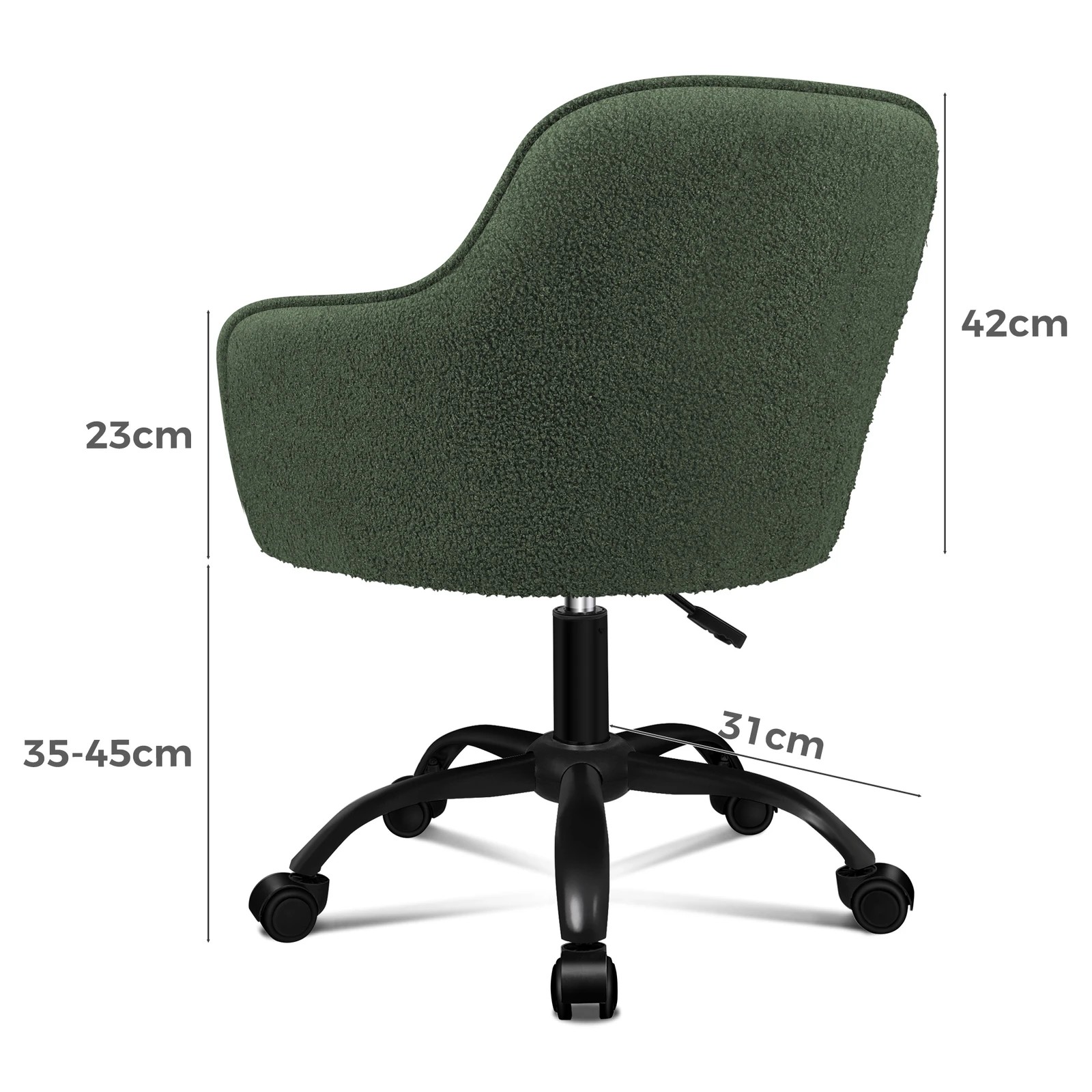 10 Alfordson Boucle Office Chair Computer Swivel Armchair Work Adult Kids - Green, 10 of 10