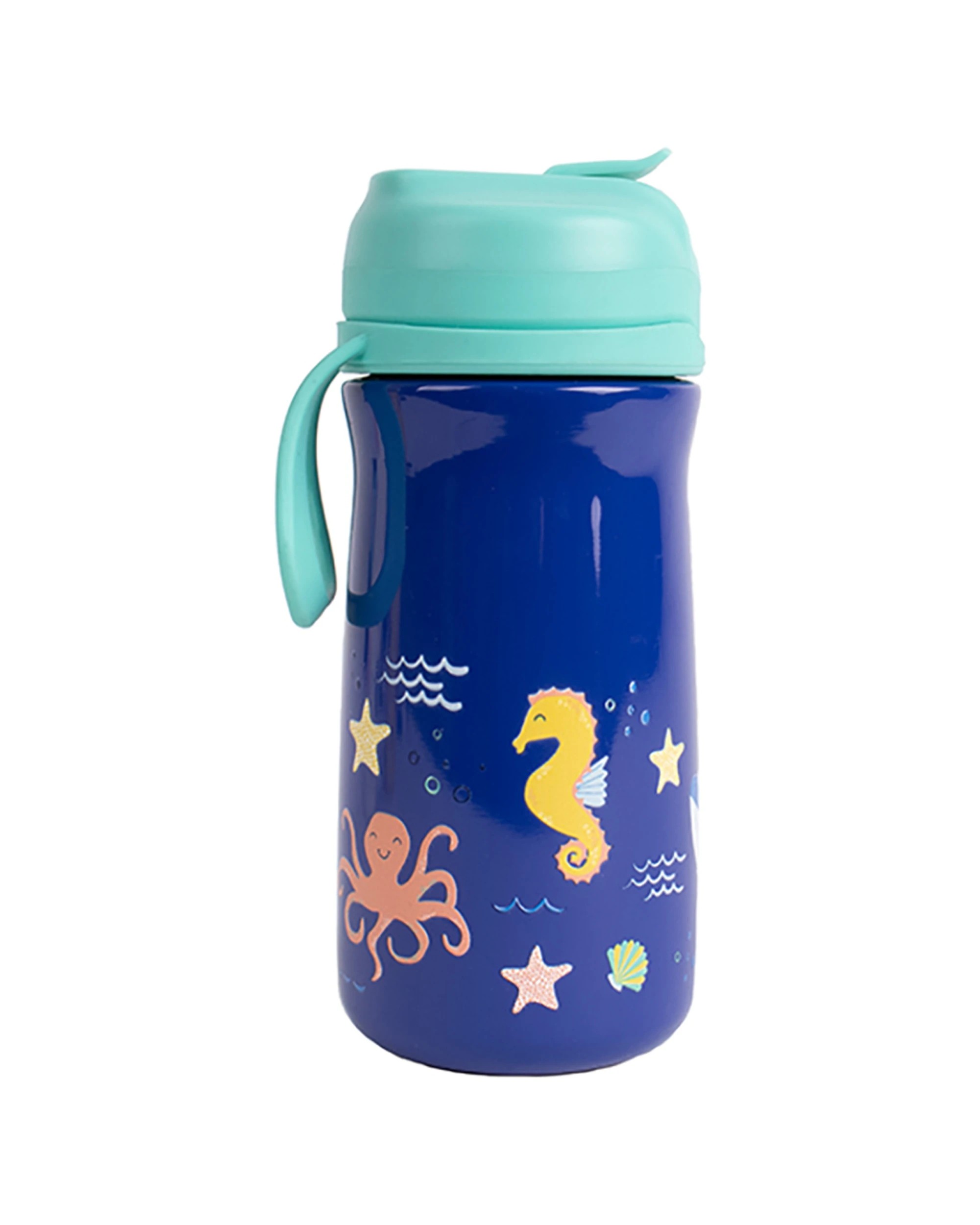 1 Ladelle 370ml Ocean Kids Drink Bottle Vacuum Insulated Leakproof Portable Design - Blue, 1 of 2