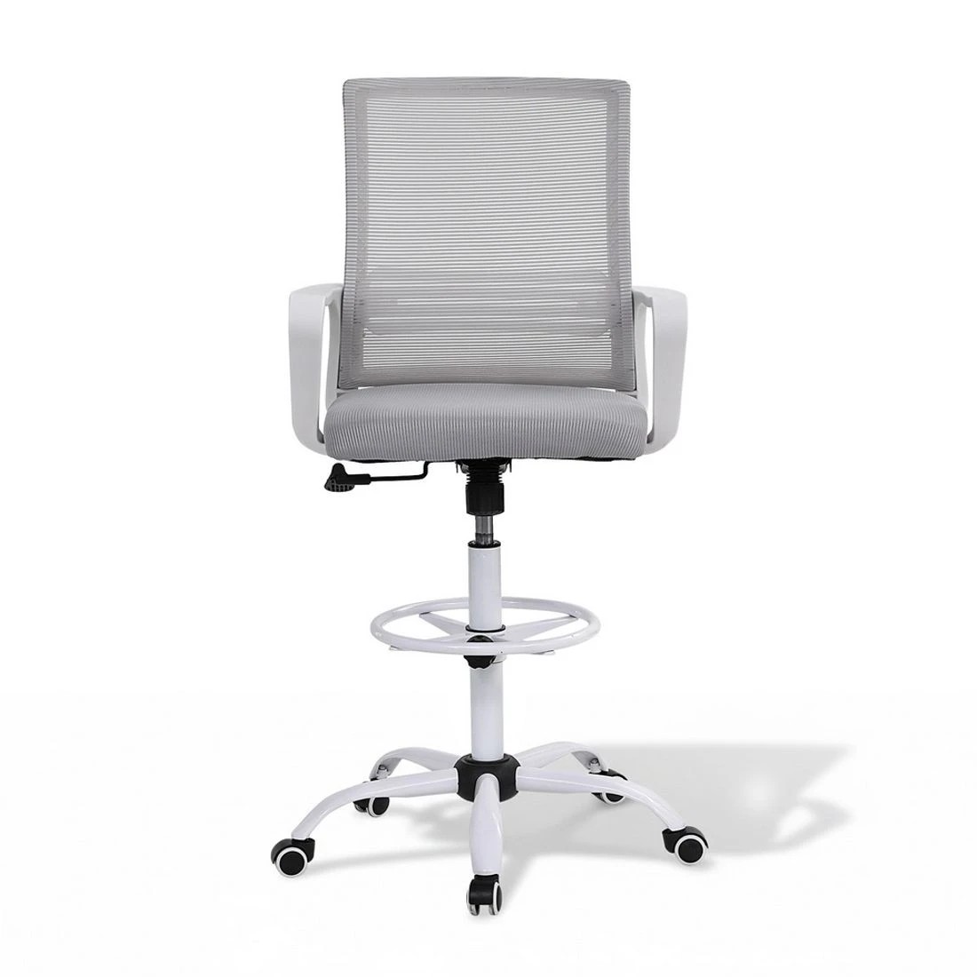 3 Artiss Mesh Office Chair Drafting Chair Ergonomic Studios Work Armchair - Grey, 3 of 6