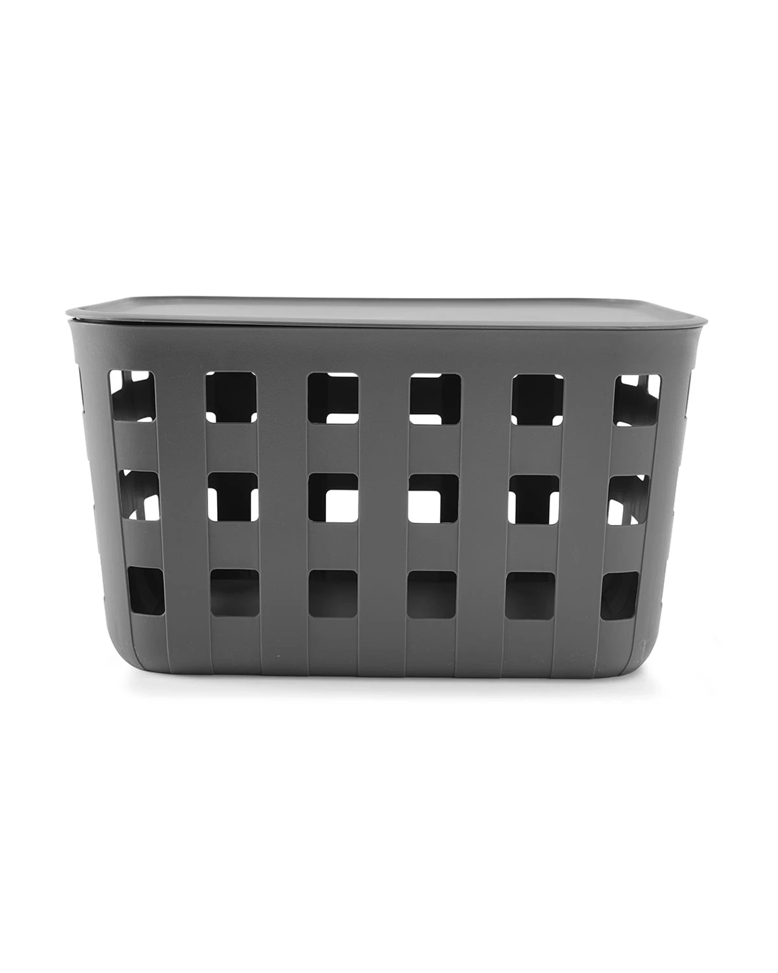 4 18L Rectangle Trellis Basket with Lid - Charcoal, 4 of 9
