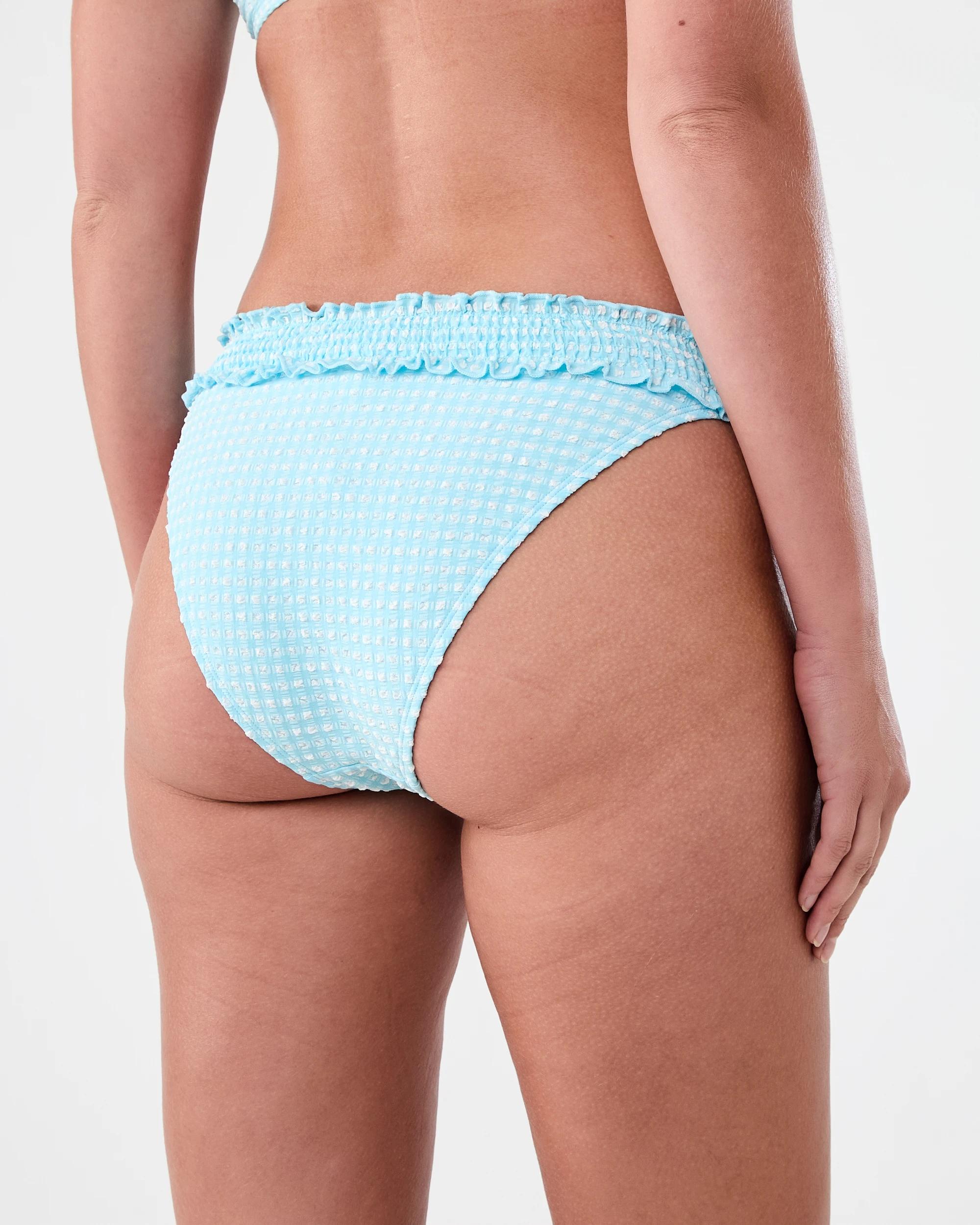 3 Shirred Bikini Briefs Blue Gnghm, 3 of 5