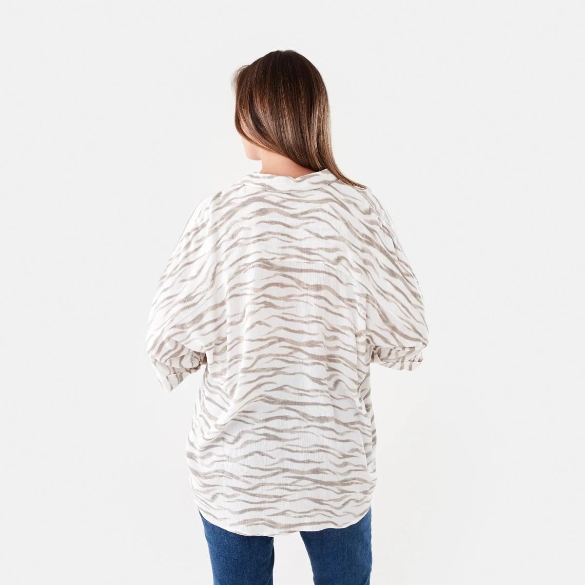 3 Short Dolman Sleeve Shirt SOFT ZEBRA CLOUD DANCER, 3 of 6