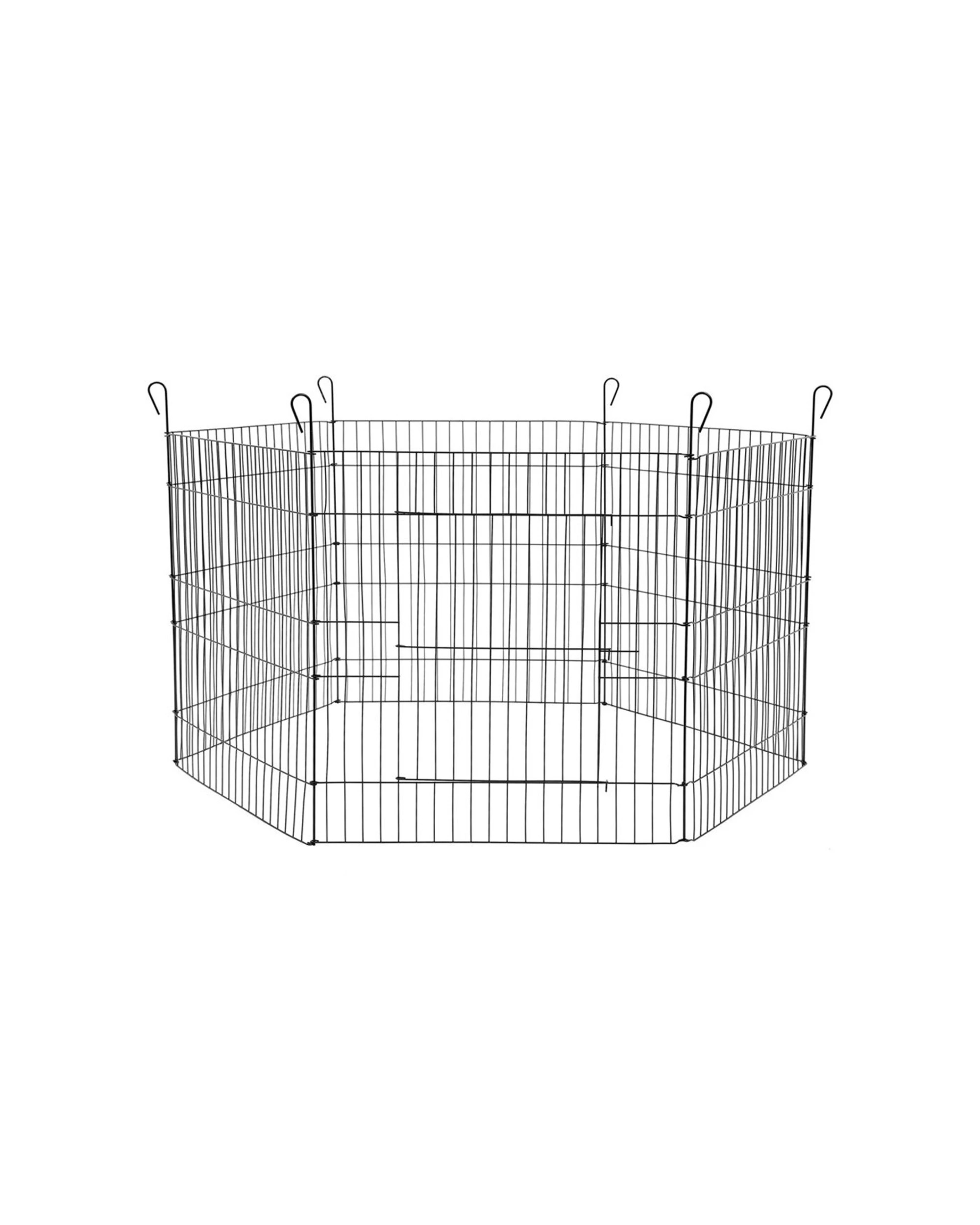 1 Paws And Claws 6 Sided 61cm Metal Pet Play Pen Hexagon Small Pets Black
 - Black, 1 of 4