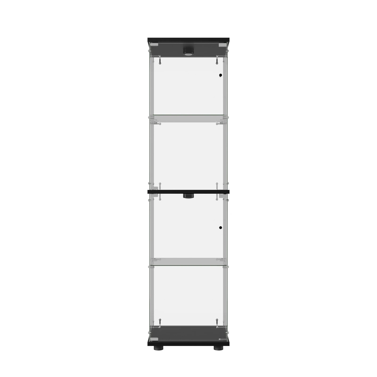 6 Oikiture Glass Display Cabinet 4-Tier LED Light Bookcase Clear Showcase - Black, 6 of 8
