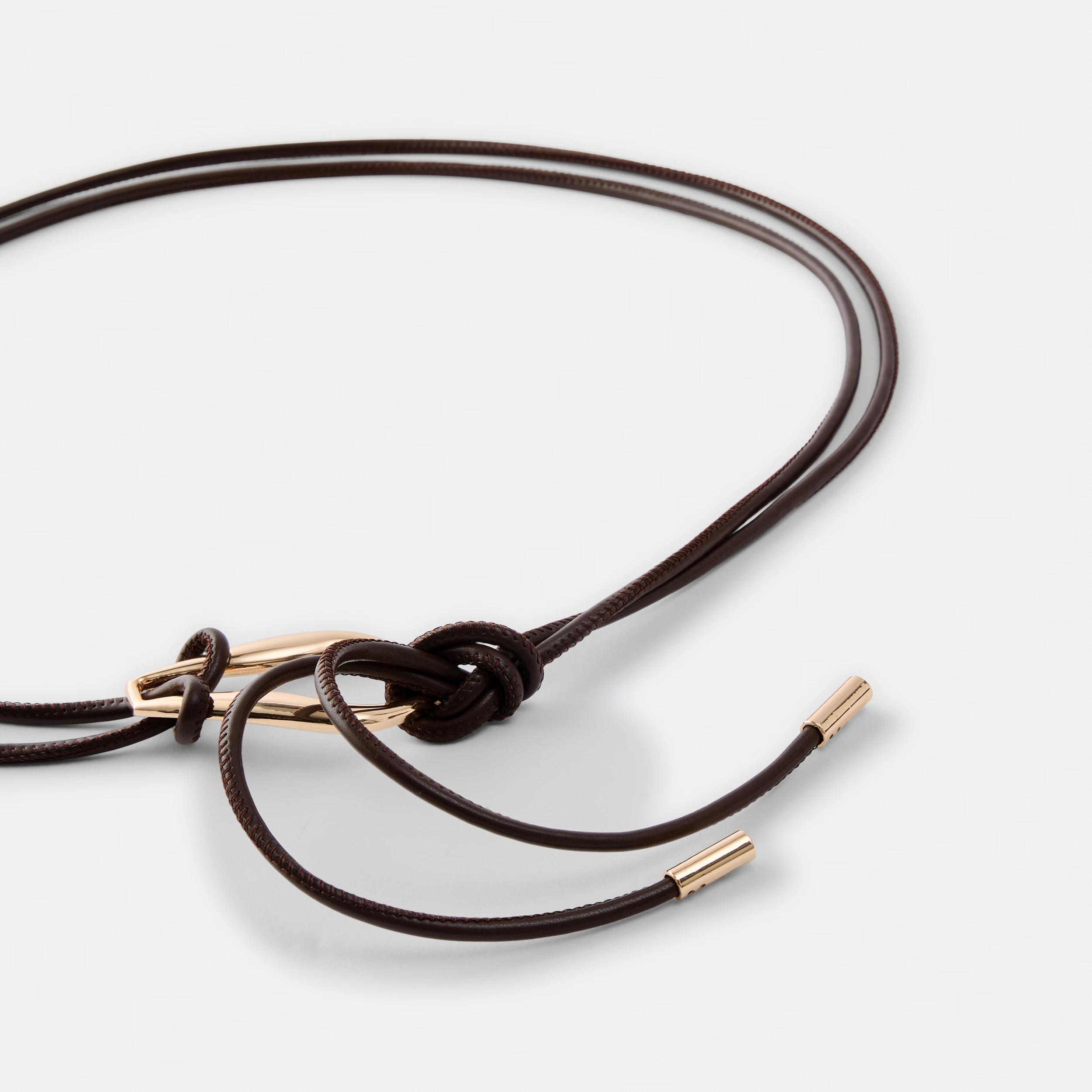 3 Tie Waist Belt Choc Plum, 3 of 4