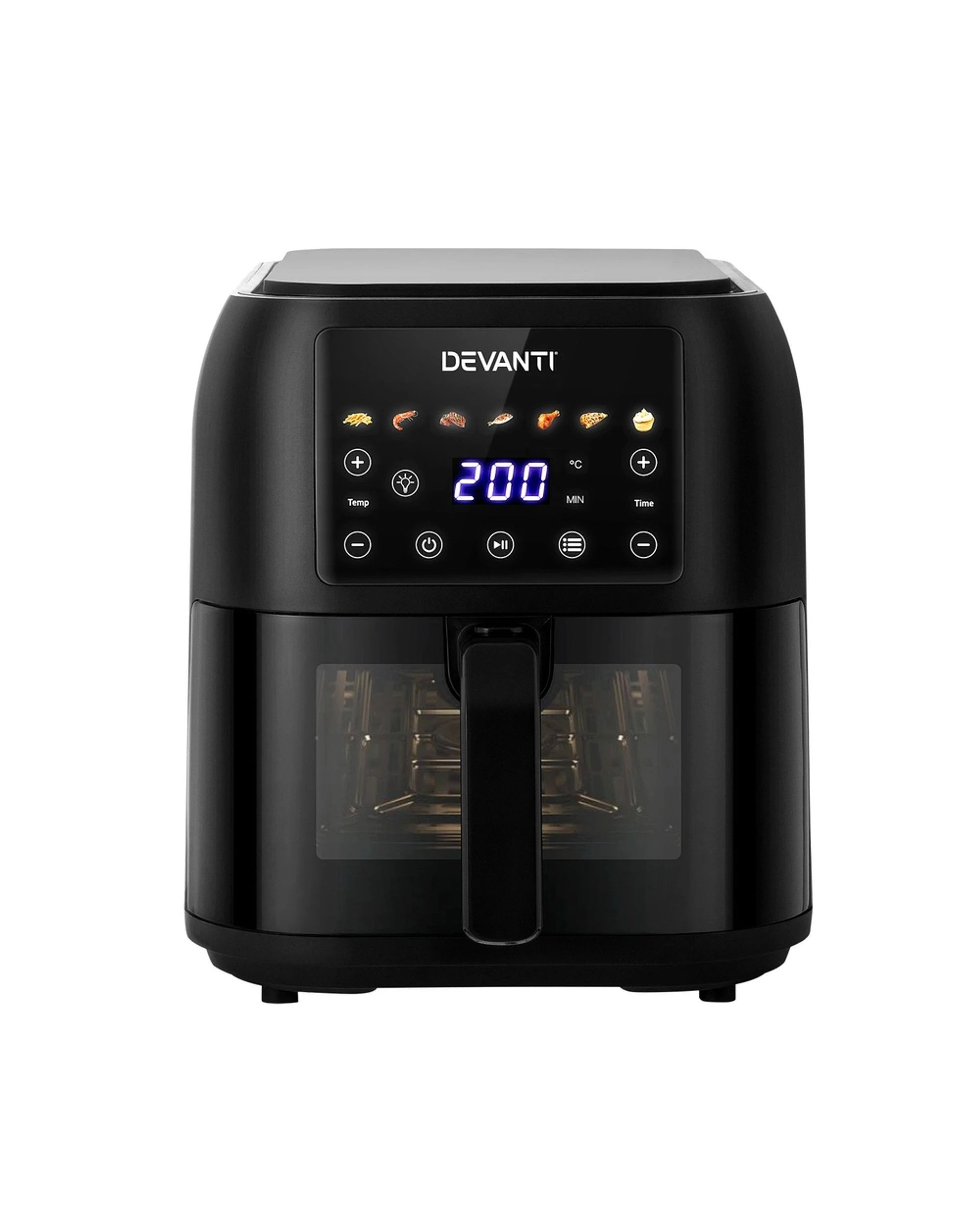 1 Devanti Air Fryer 8L LCD Fryers - Black, 1 of 7