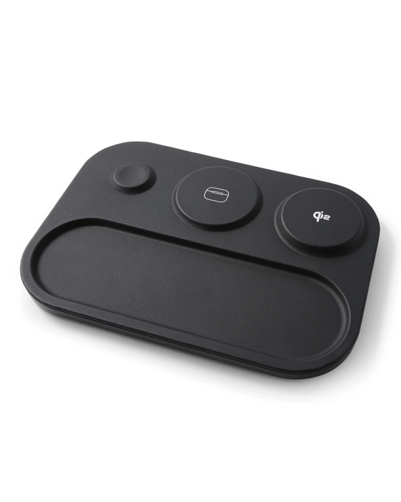 3-in-1 Wireless Charger Tray - Black