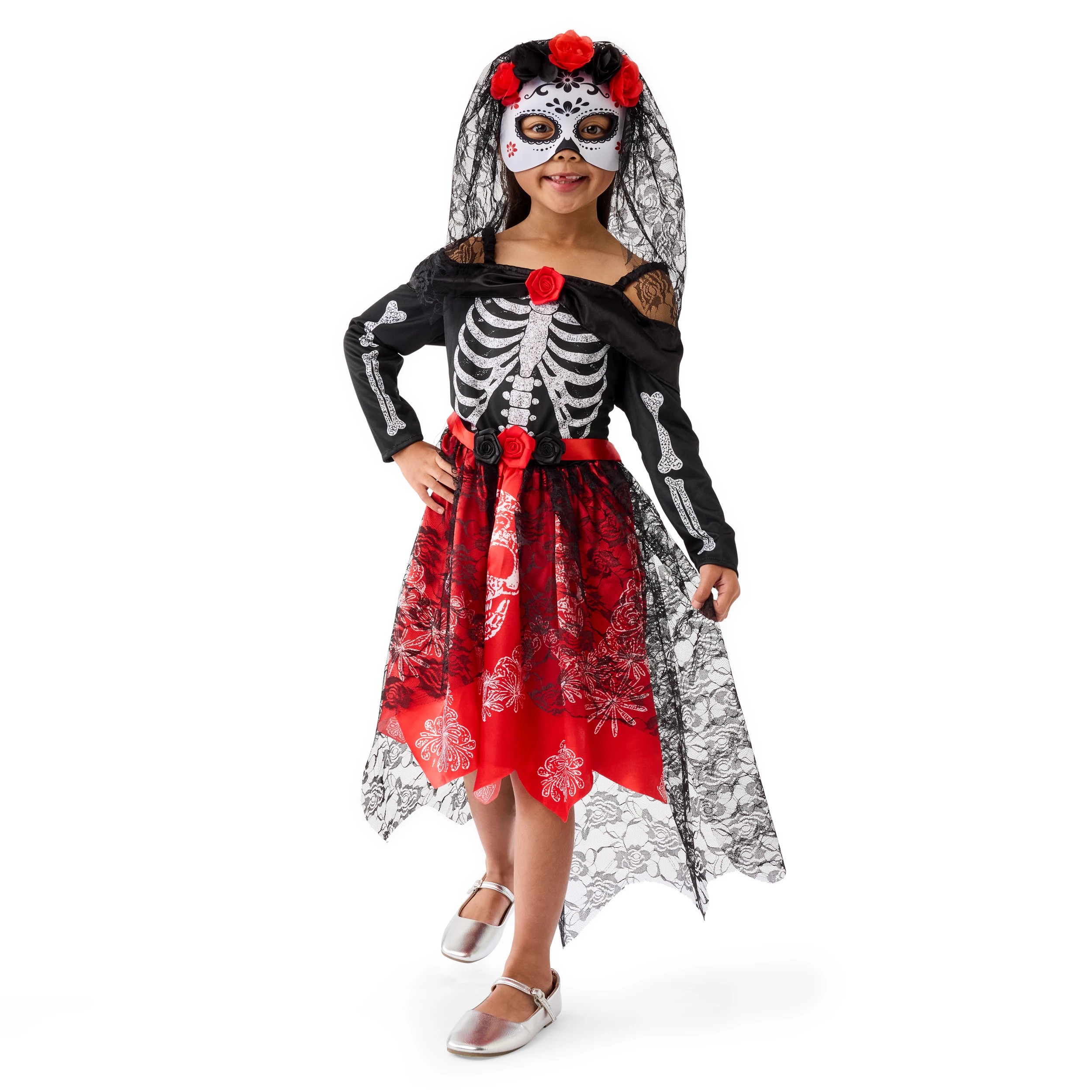 1 2 Piece Skeleton Costume - Ages 6-8, 1 of 9