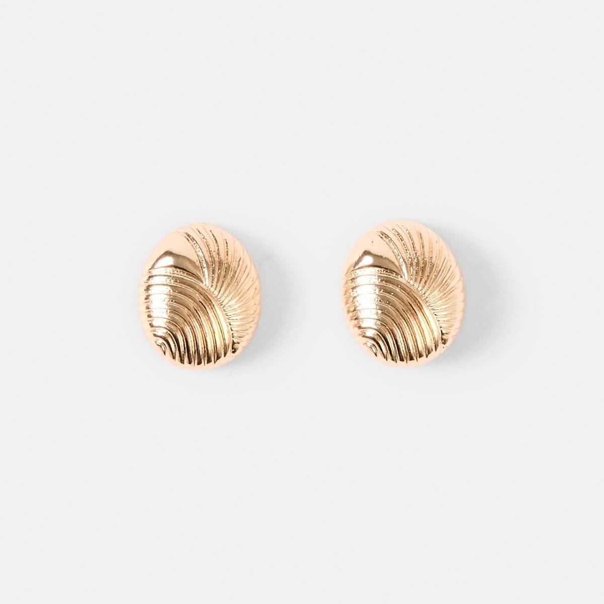 1 Oval Linear Stud Earrings - Gold Tone, 1 of 5