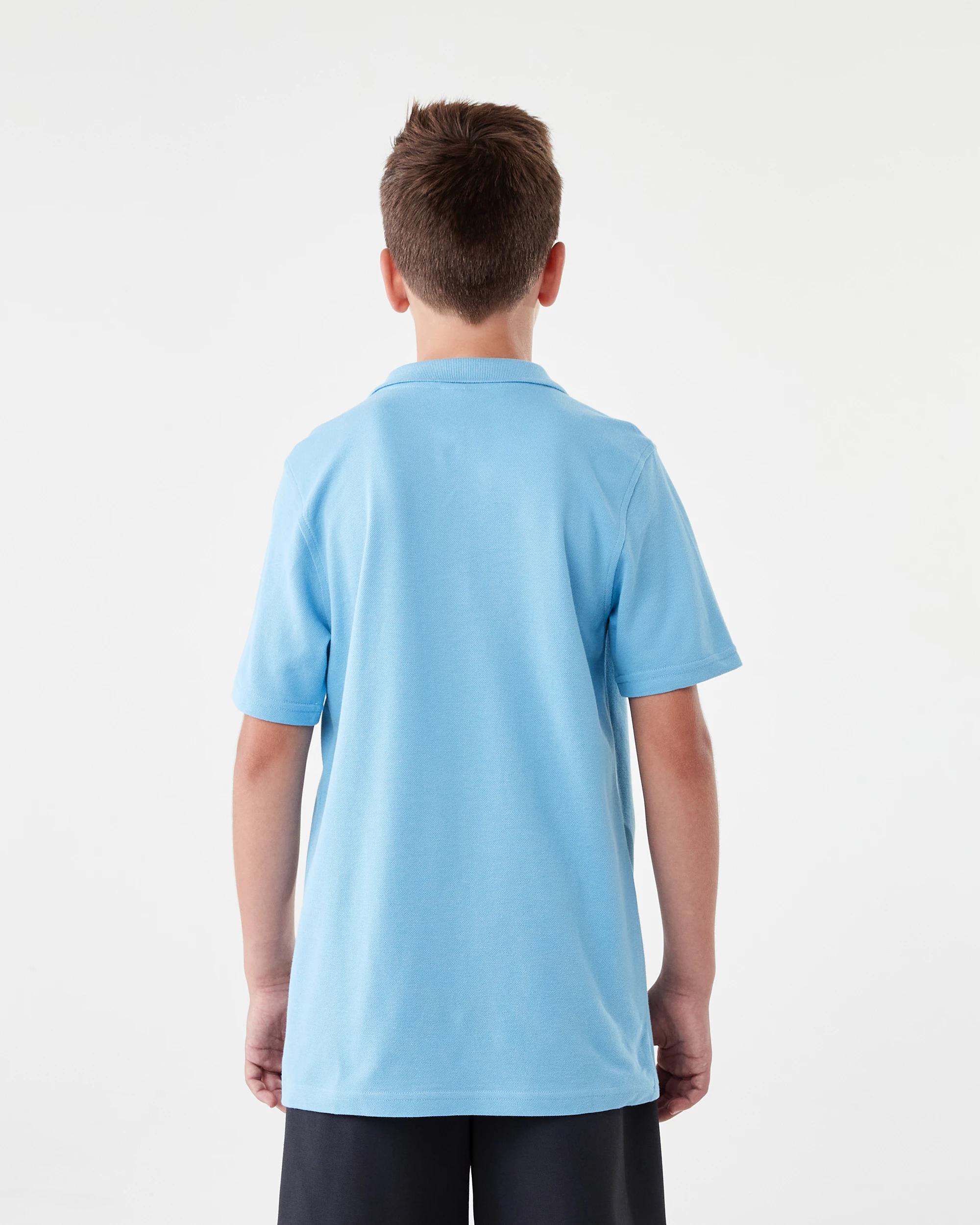 2 School Odour Shield Cotton Polo T-shirt Mid Blue, 2 of 6