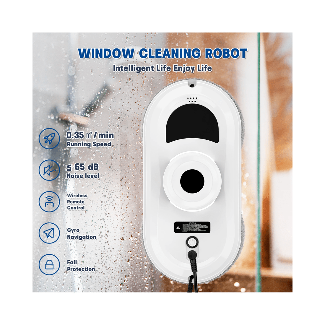 5 Advwin Window Cleaner Robot, 2800pa Automatic Window Cleaning Vacuum Robotic With Remote, Suitable For Glass Window Tile, 5 of 7