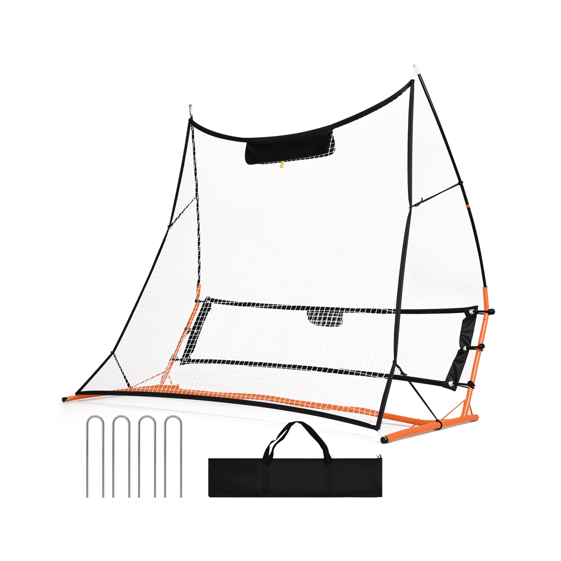 1 Advwin 1.83m x 1.4m Soccer Rebounder Net with Carry Bag - Orange, 1 of 5