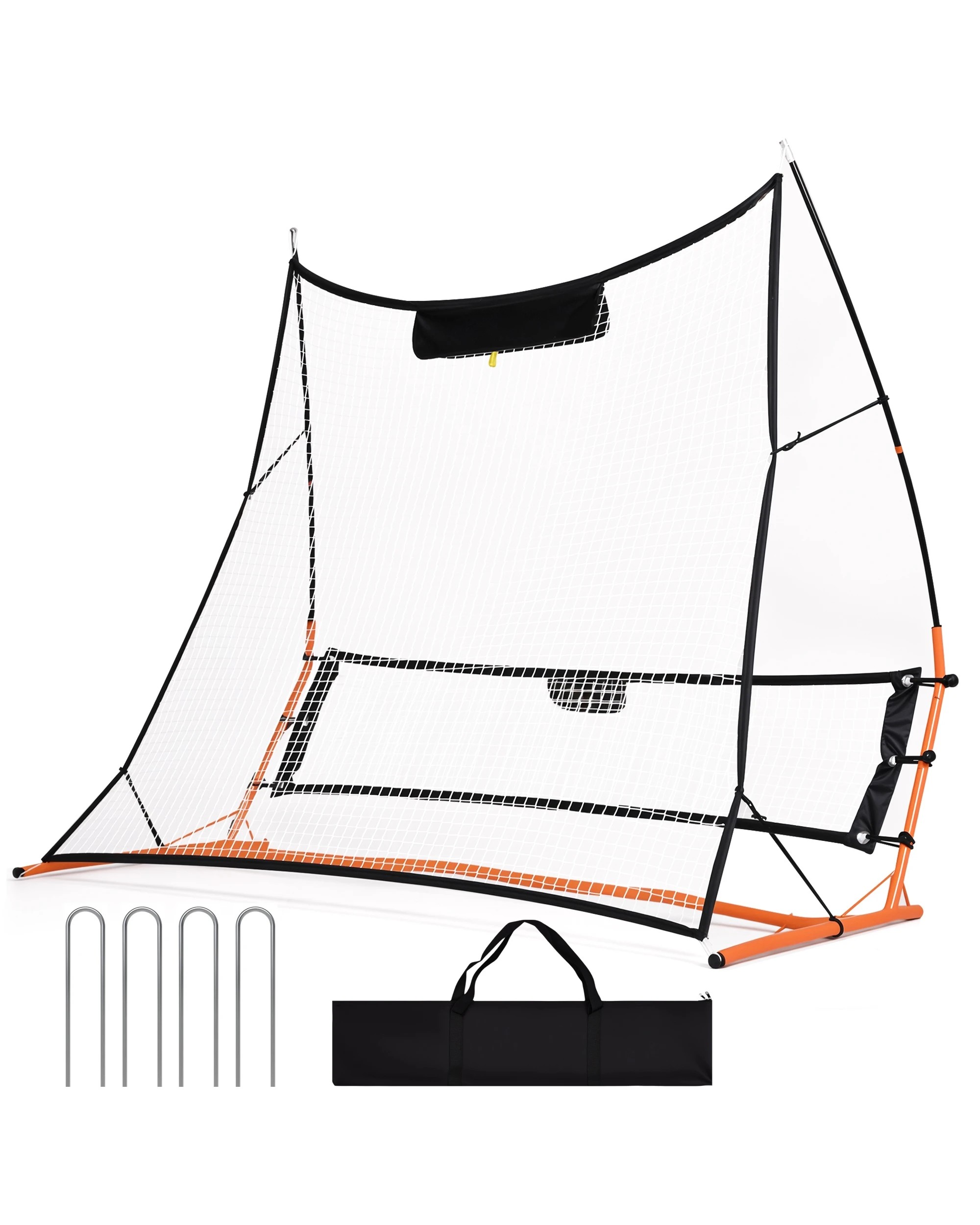 1 Advwin 1.83m x 1.4m Soccer Rebounder Net with Carry Bag - Orange, 1 of 5