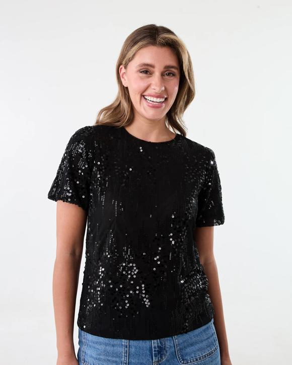Short Sleeve Sequin Top