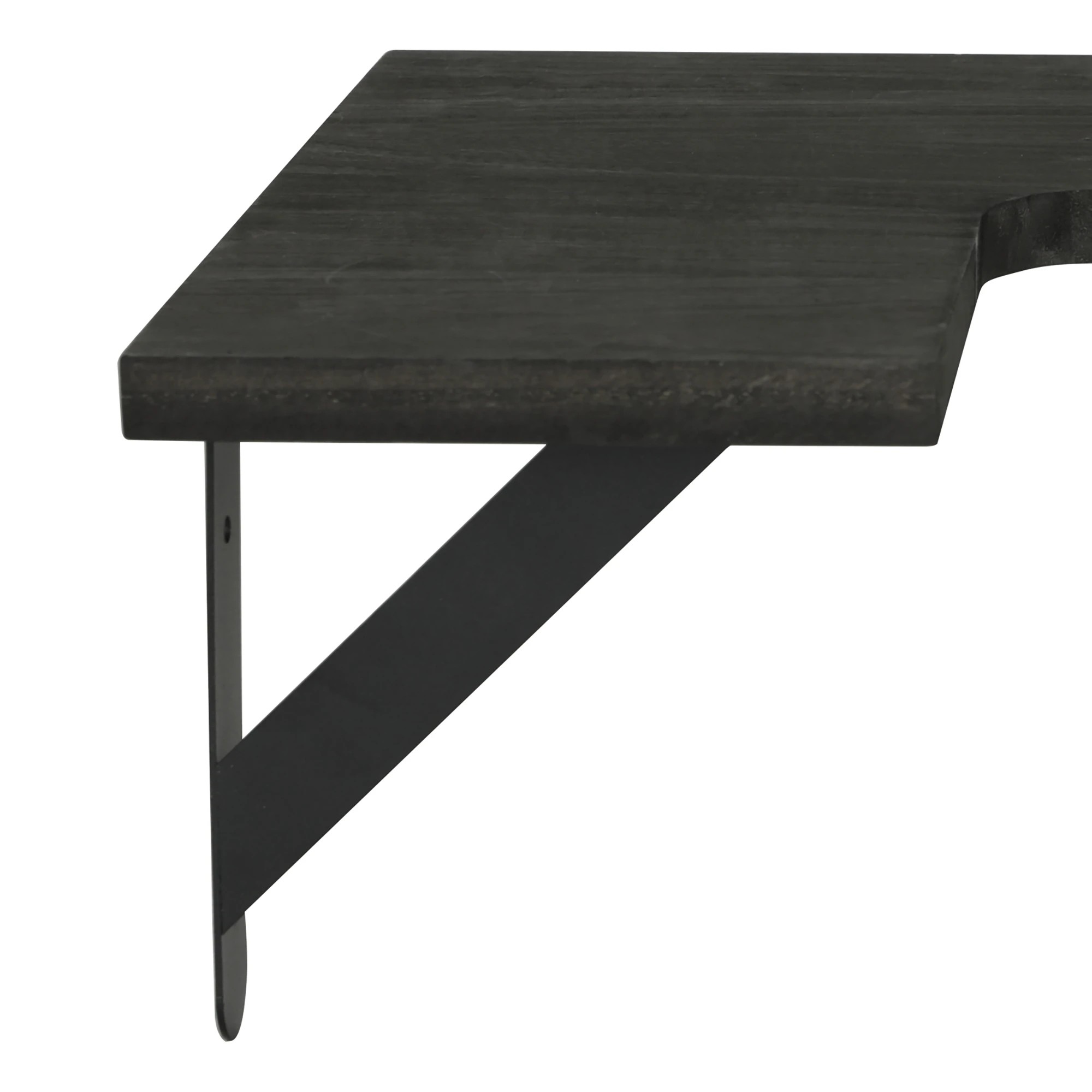 4 Levede Wooden Corner Floating Shelves Wall Mounted 3 Sets - Black - Black, 4 of 5