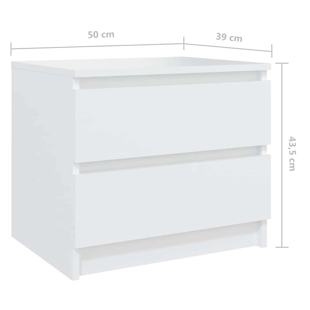 7 vidaXL Bed cabinet Ample Storage - White, 7 of 7