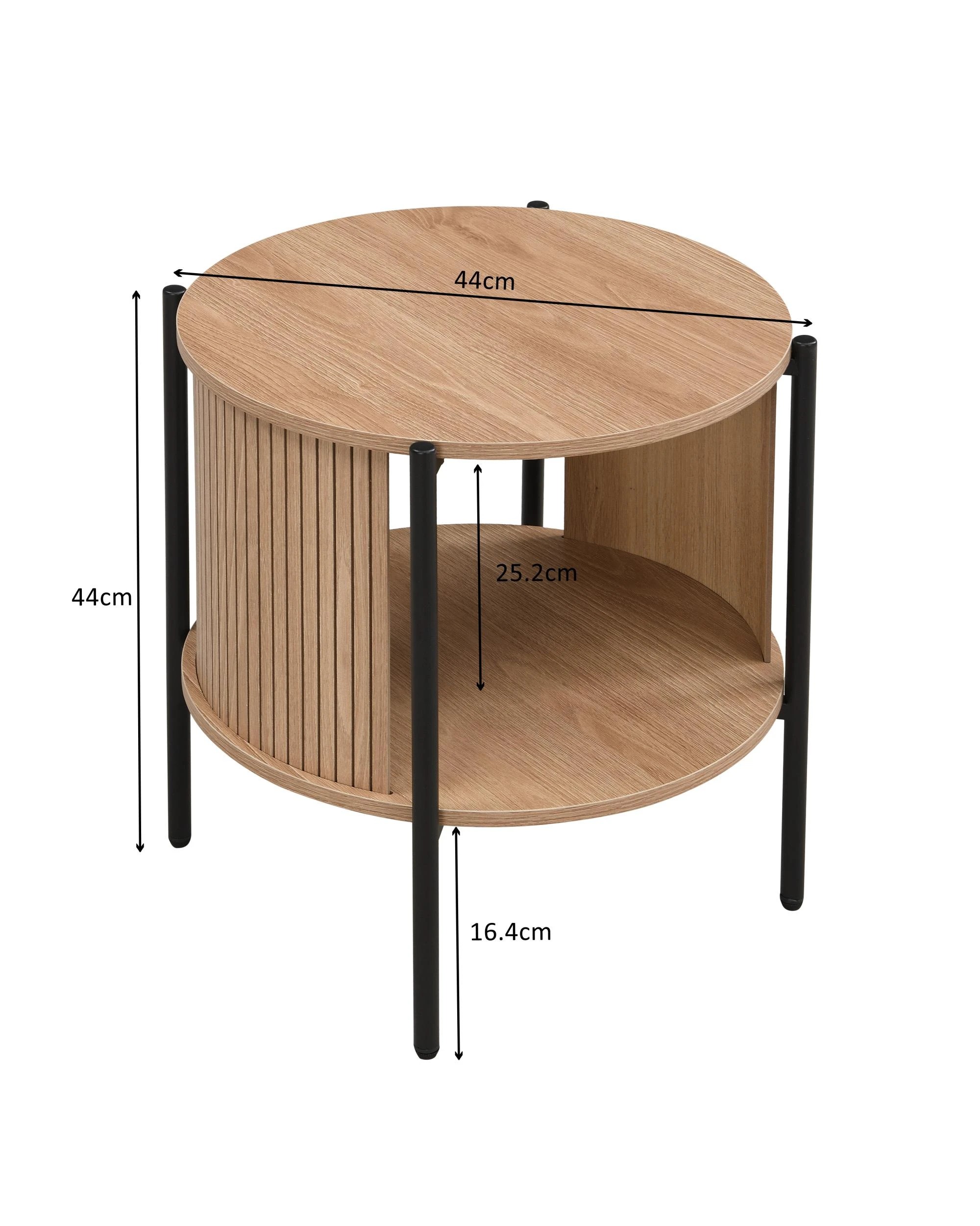 8 Kodu Side Table Round Oak - Black, 8 of 8