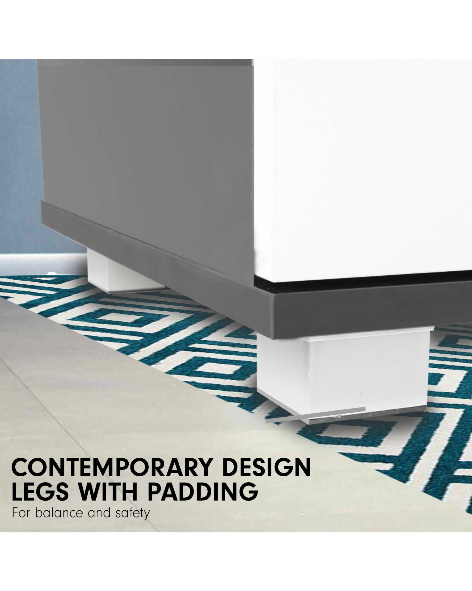 5 Bedside Table With Drawers Mdf - Black White, 5 of 6