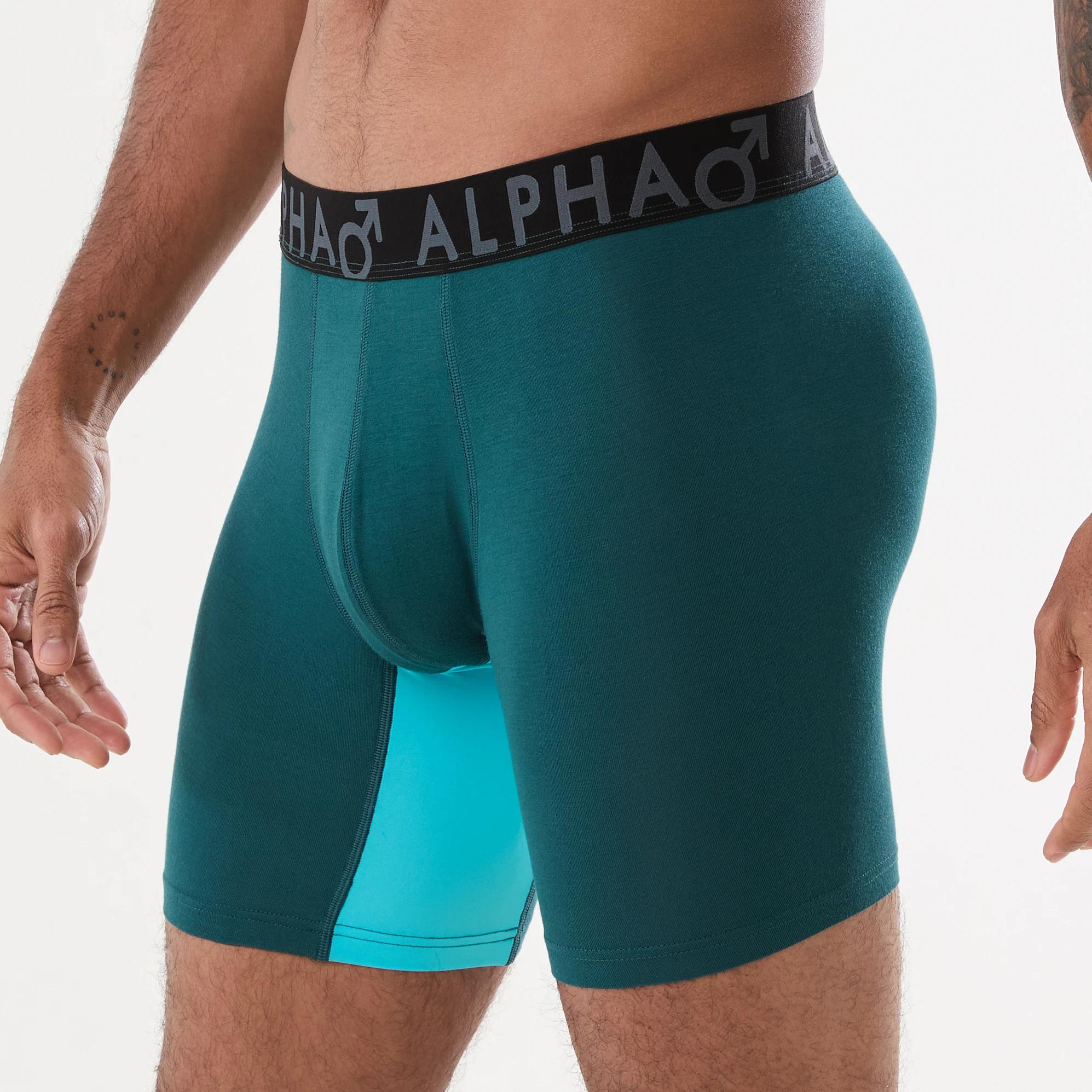 2 Bamboo Mid Length Trunks with Glide Panels TEAL, 2 of 7