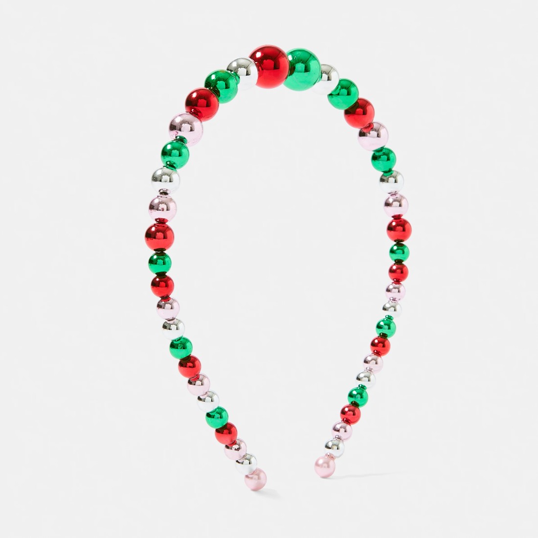 1 Christmas Gradual Ball Headband - Green, Red and Silver Tone, 1 of 5