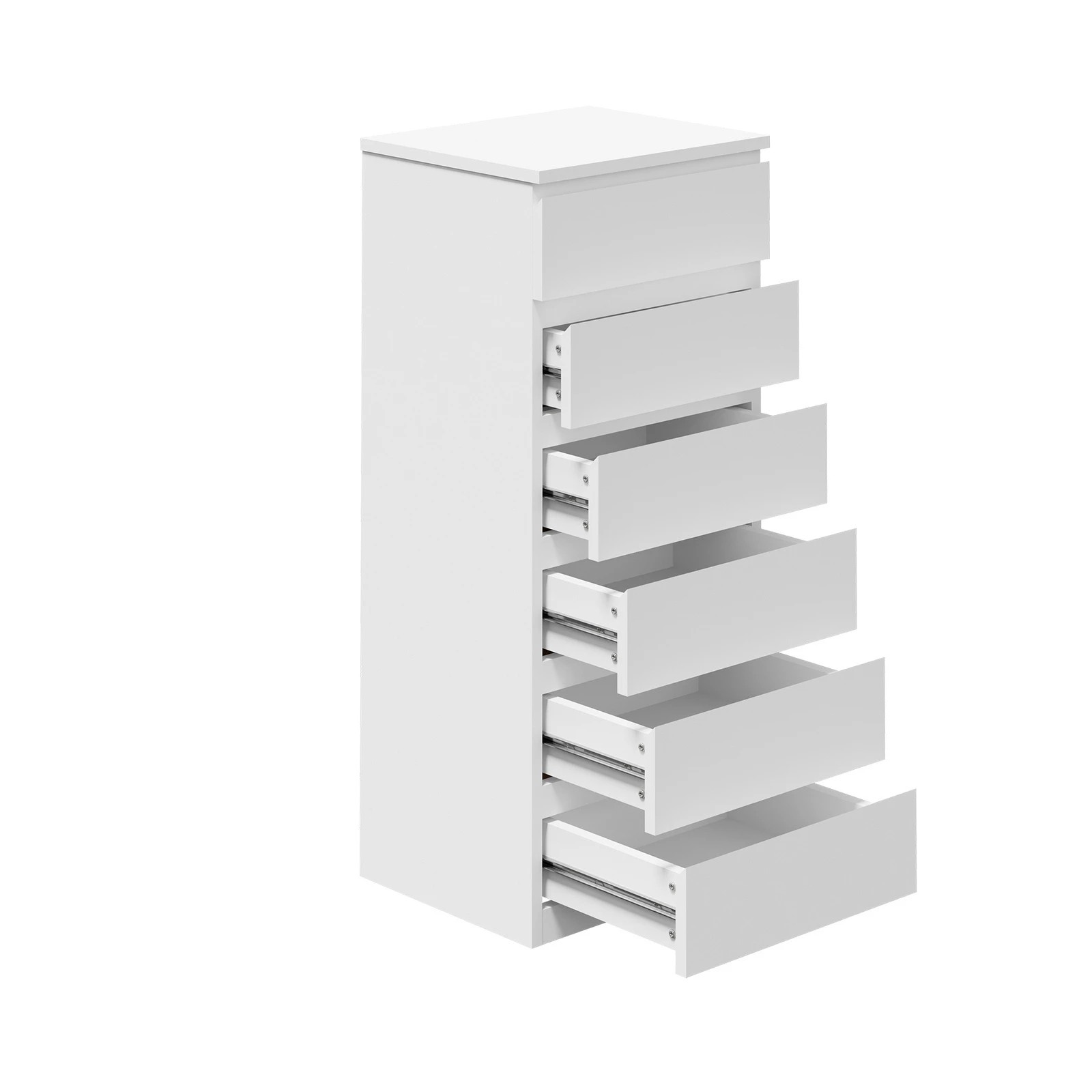 6 Oikiture 6 Chest of Drawers Tallboy Dresser Table Storage Cabinet - White, 6 of 9