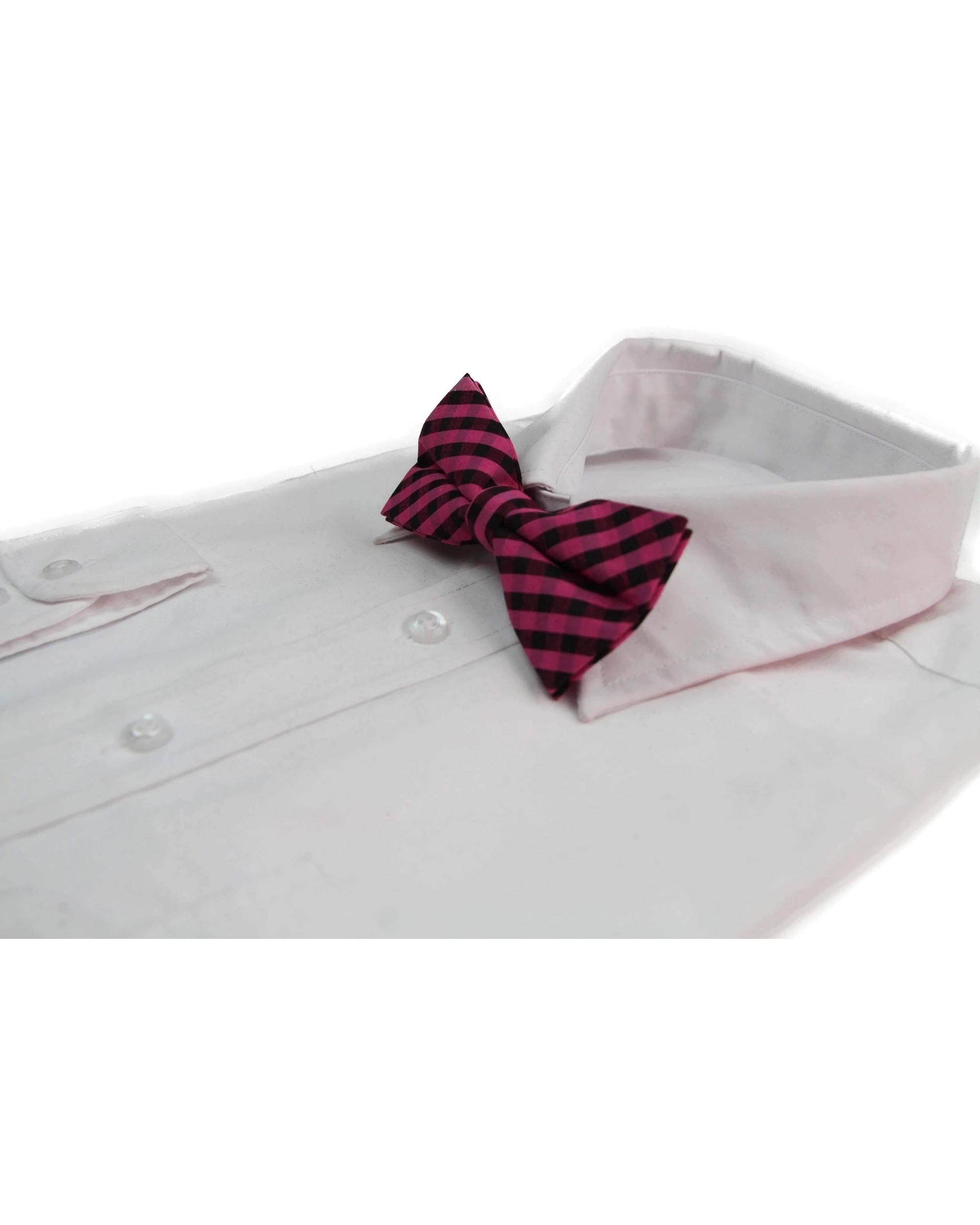 1 Zasel Mens Pink & Black Checkered Patterned Bow Tie - Multi, 1 of 3