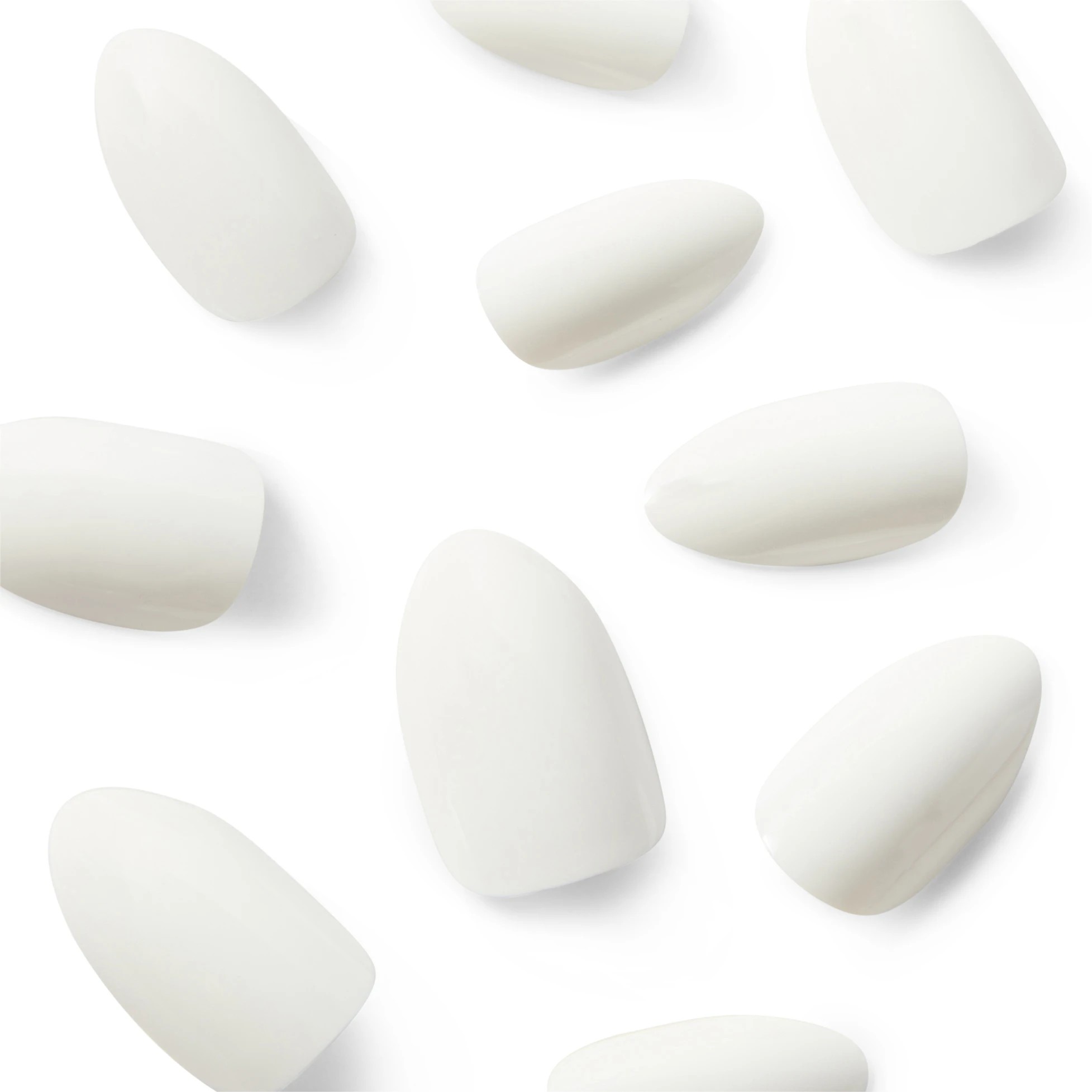 3 OXX Cosmetics 24 Pack Artificial Nails with Adhesive - Almond Shape, White Shiny, 3 of 4